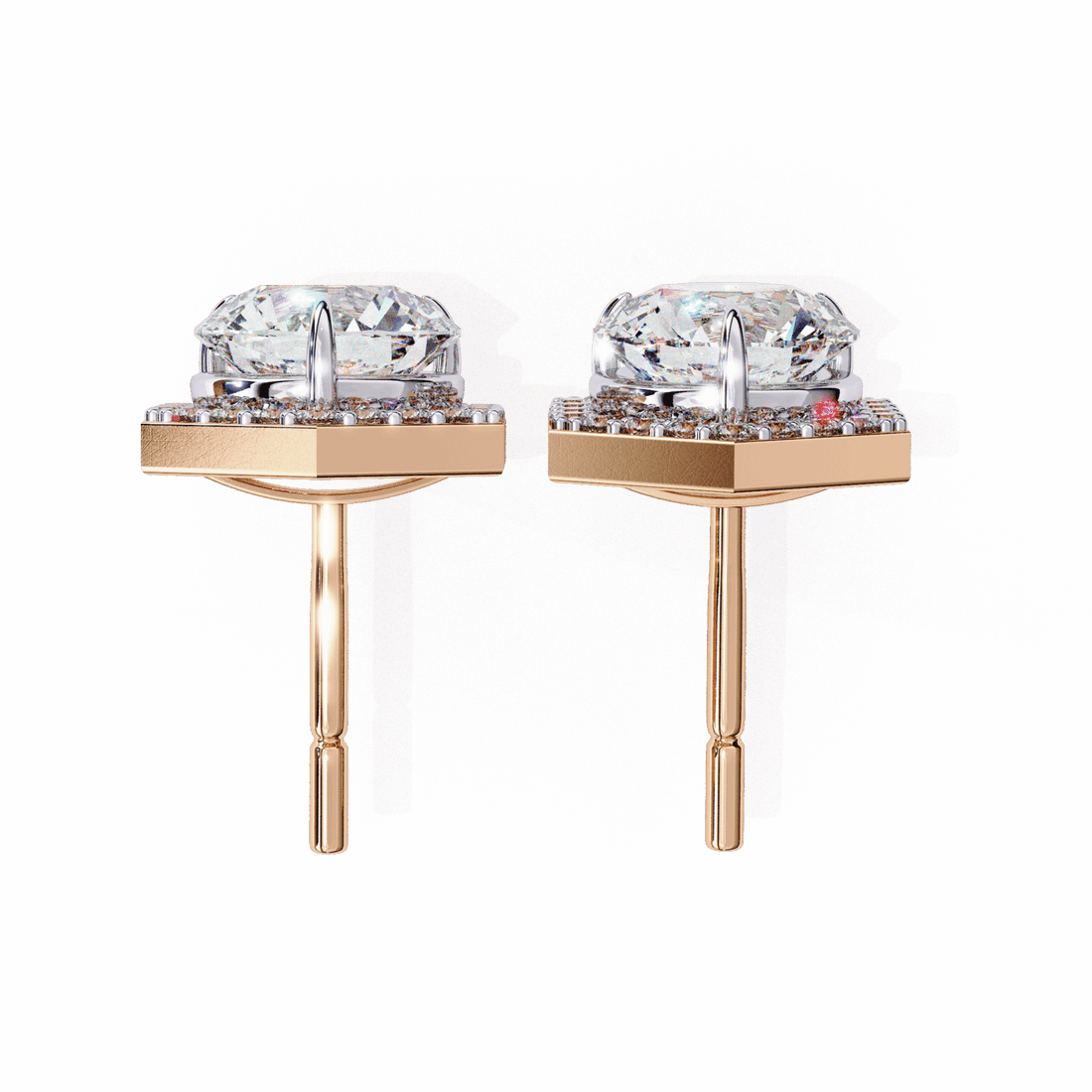 2 Carat Signature Round Stud Earrings in Moissanite | House of Estara