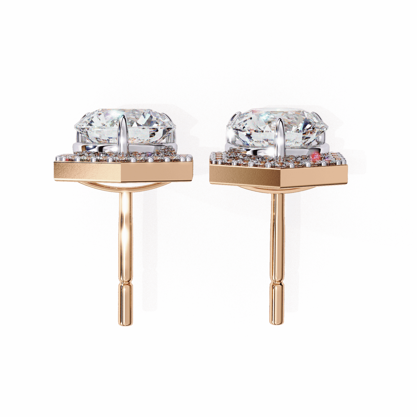 2 Carat Signature Round Stud Earrings in Moissanite | House of Estara