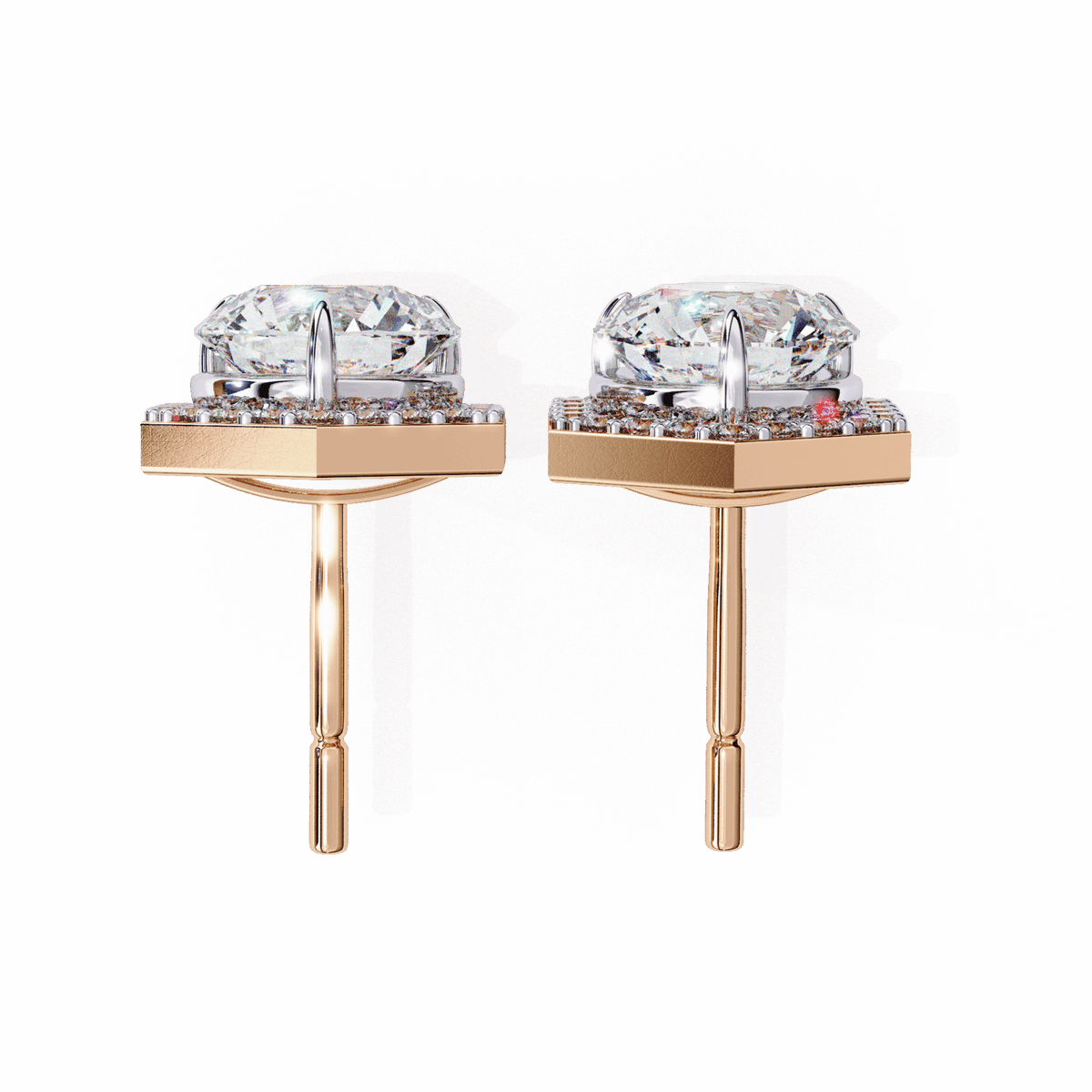 2 Carat Signature Round Stud Earrings in Moissanite | House of Estara
