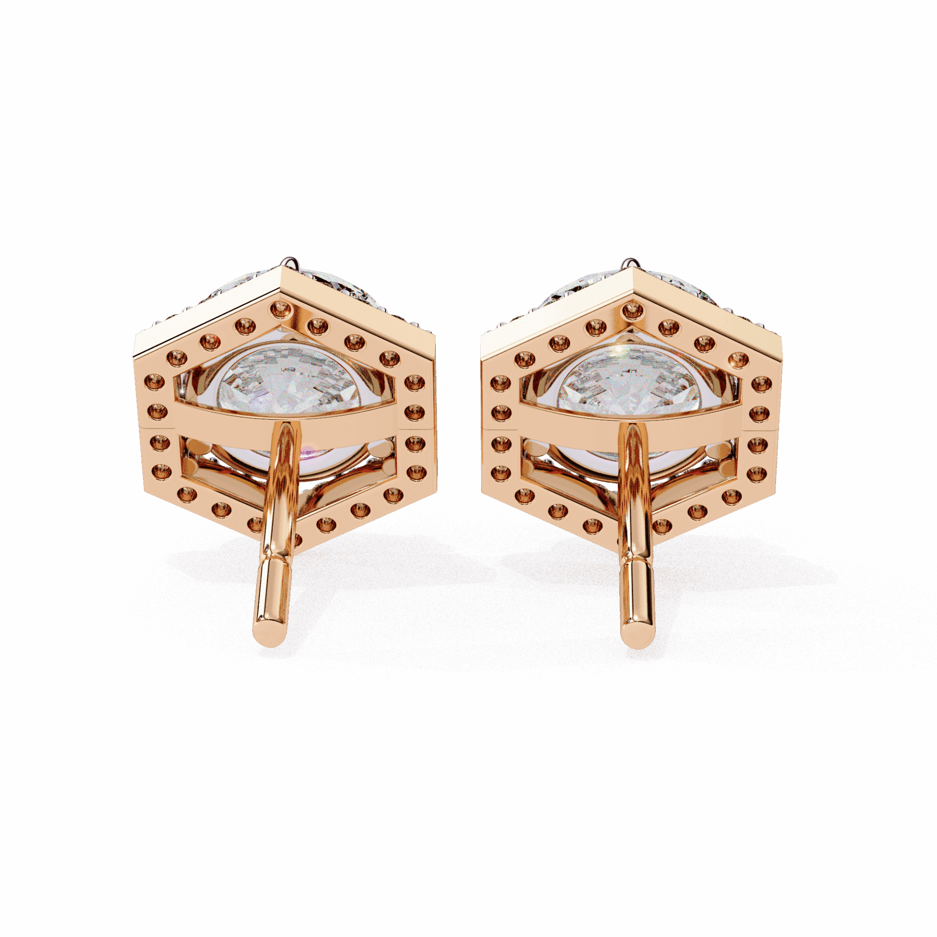 2 Carat Signature Round Stud Earrings in Moissanite | House of Estara