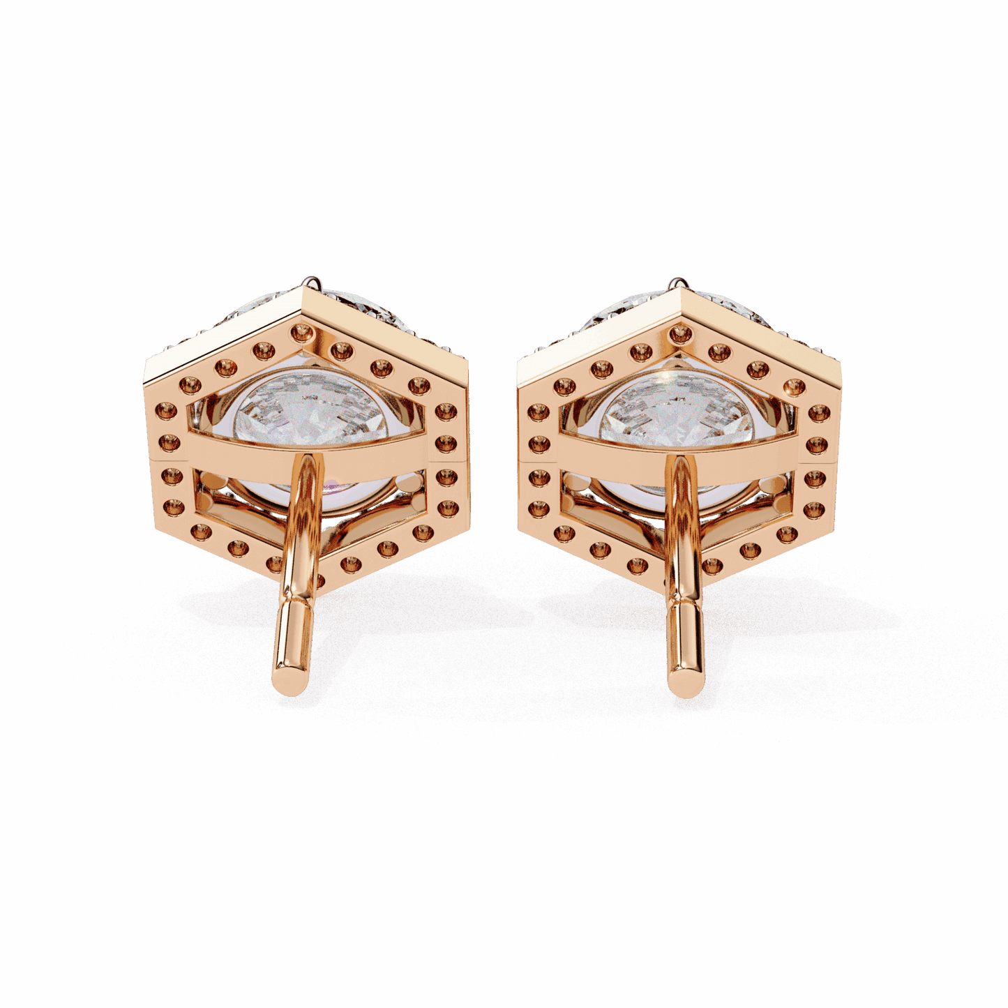 2 Carat Signature Round Stud Earrings in Moissanite | House of Estara