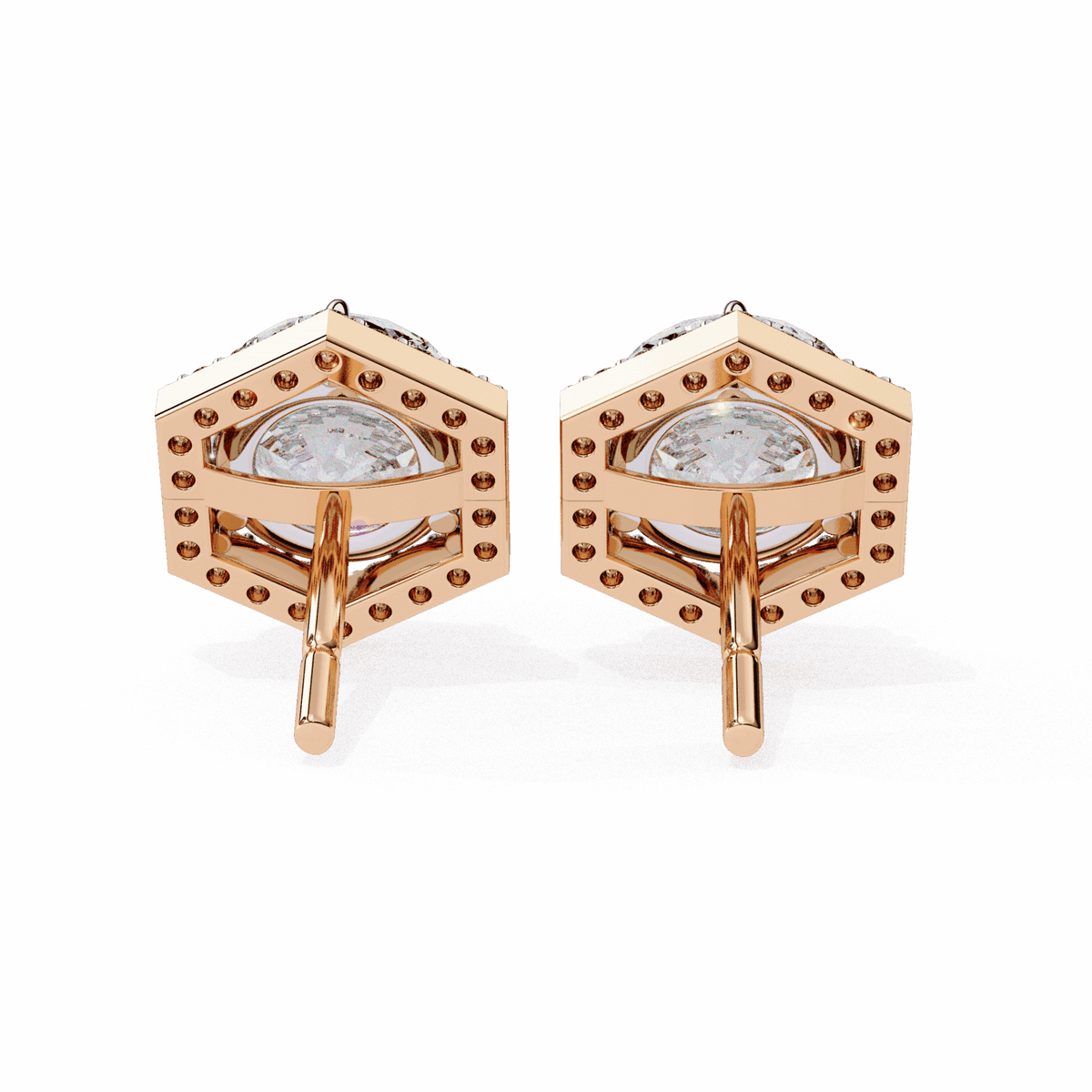 2 Carat Signature Round Stud Earrings in Moissanite | House of Estara