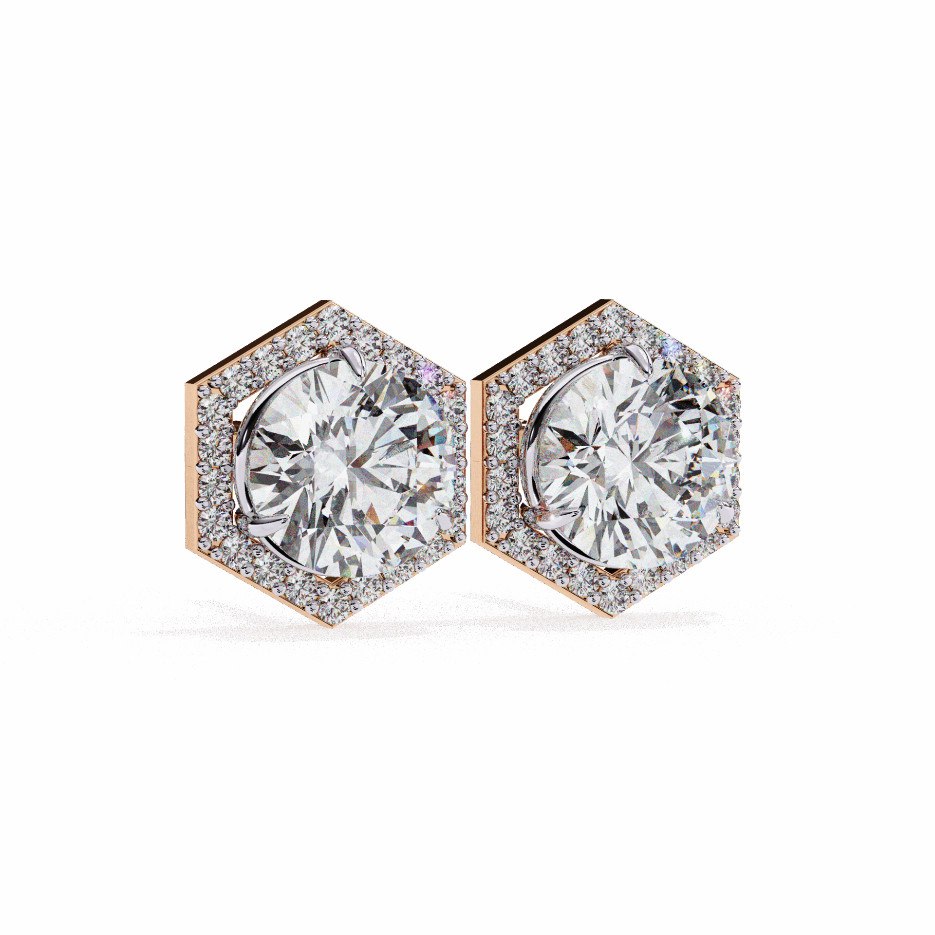 2 Carat Signature Round Stud Earrings in Moissanite | House of Estara