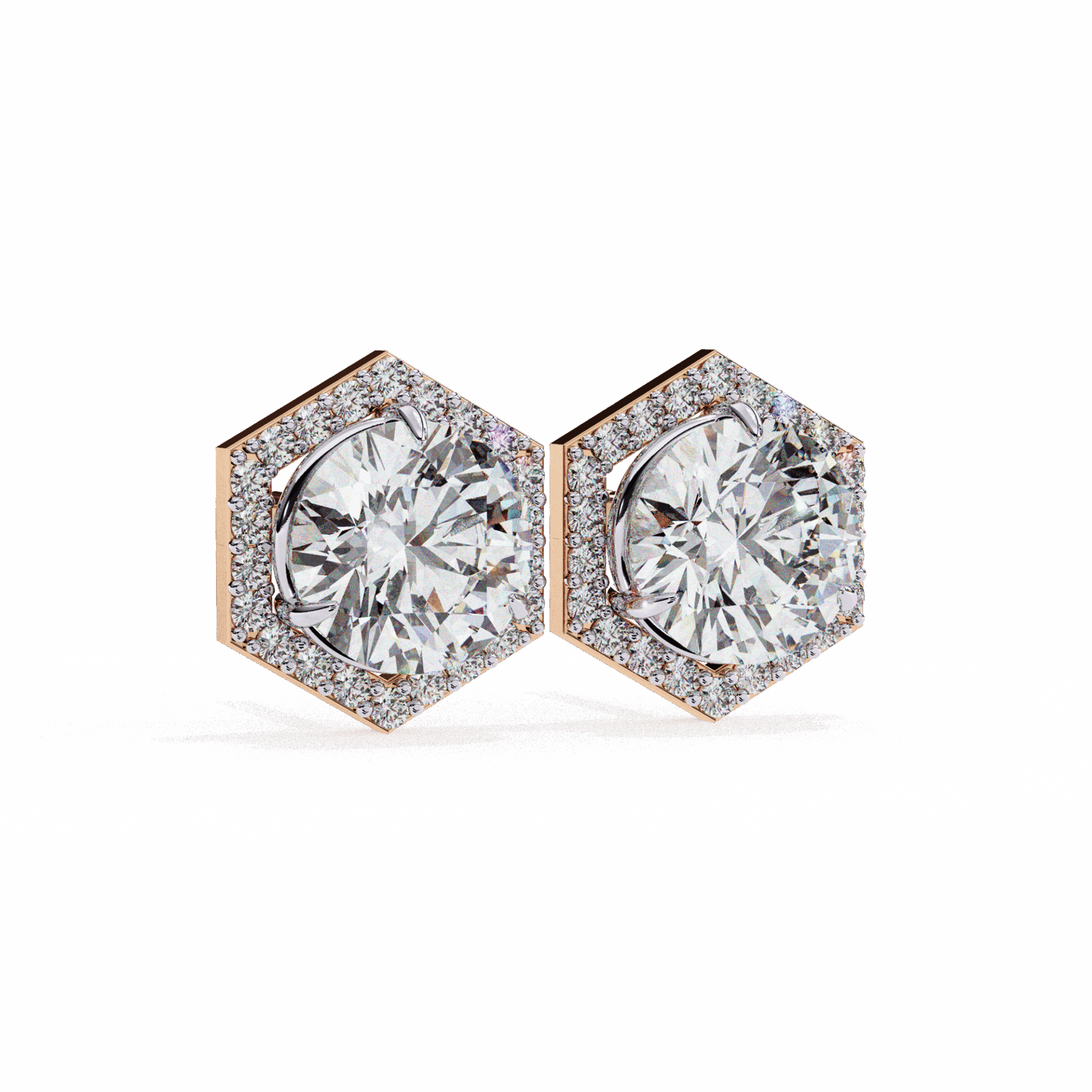 2 Carat Signature Round Stud Earrings in Moissanite | House of Estara