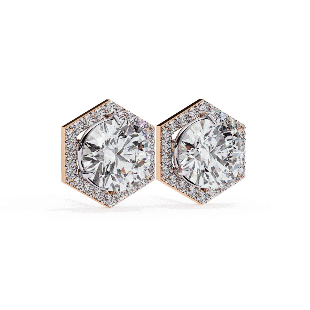 2 Carat Signature Round Stud Earrings in Moissanite | House of Estara