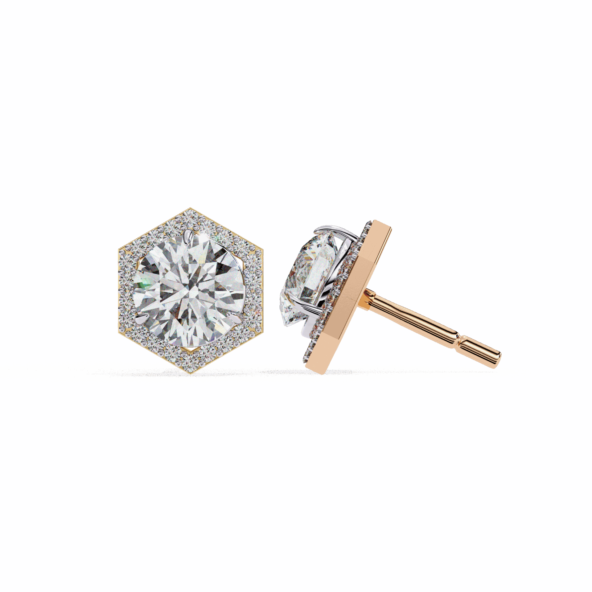 2 Carat Signature Round Stud Earrings in Moissanite | House of Estara