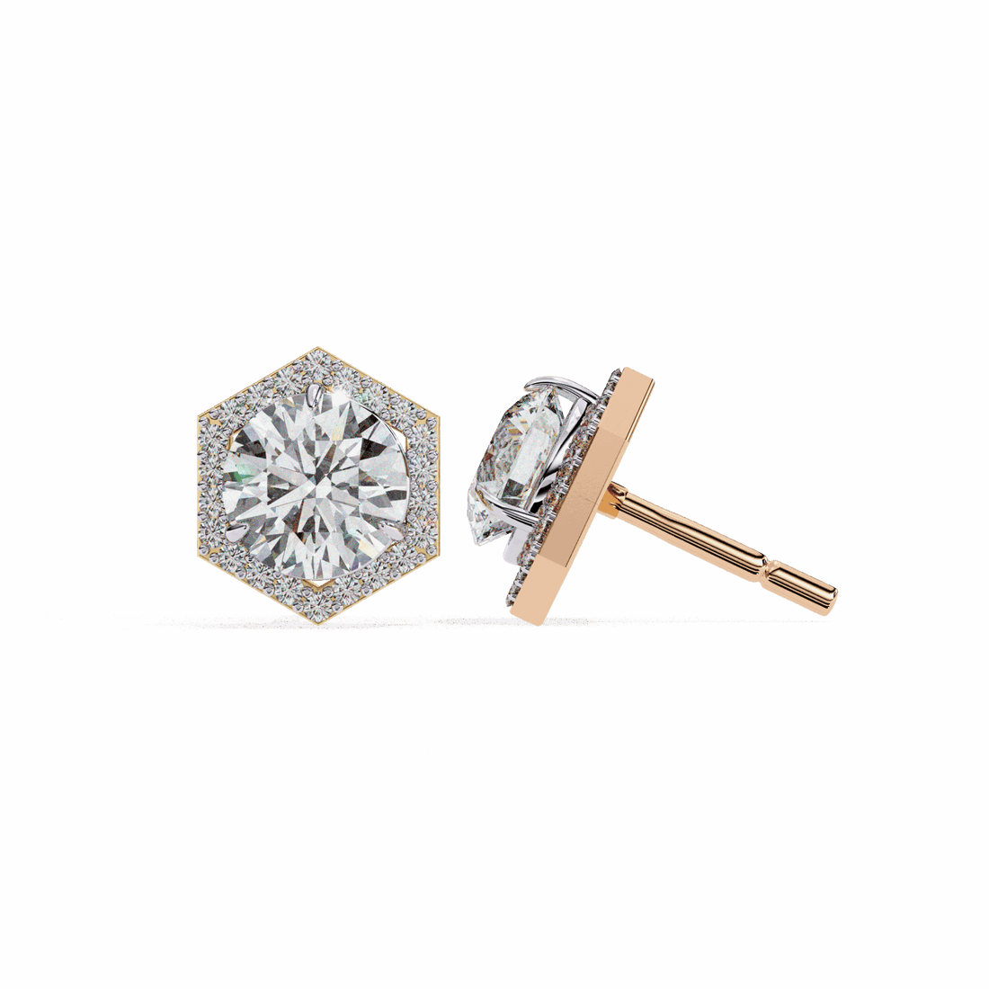 2 Carat Signature Round Stud Earrings in Moissanite | House of Estara