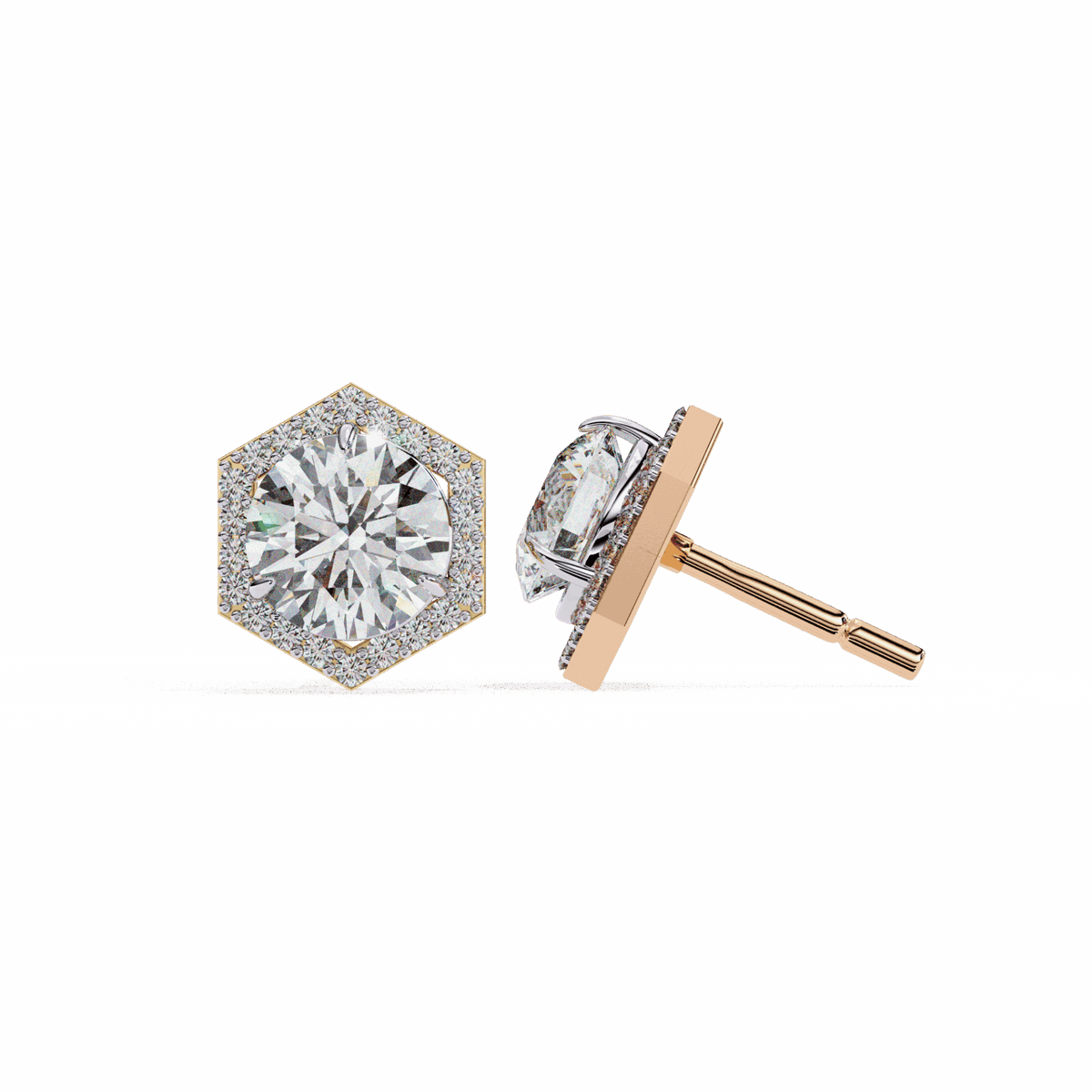 2 Carat Signature Round Stud Earrings in Moissanite | House of Estara