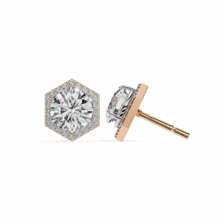 2 Carat Signature Round Stud Earrings in Moissanite | House of Estara