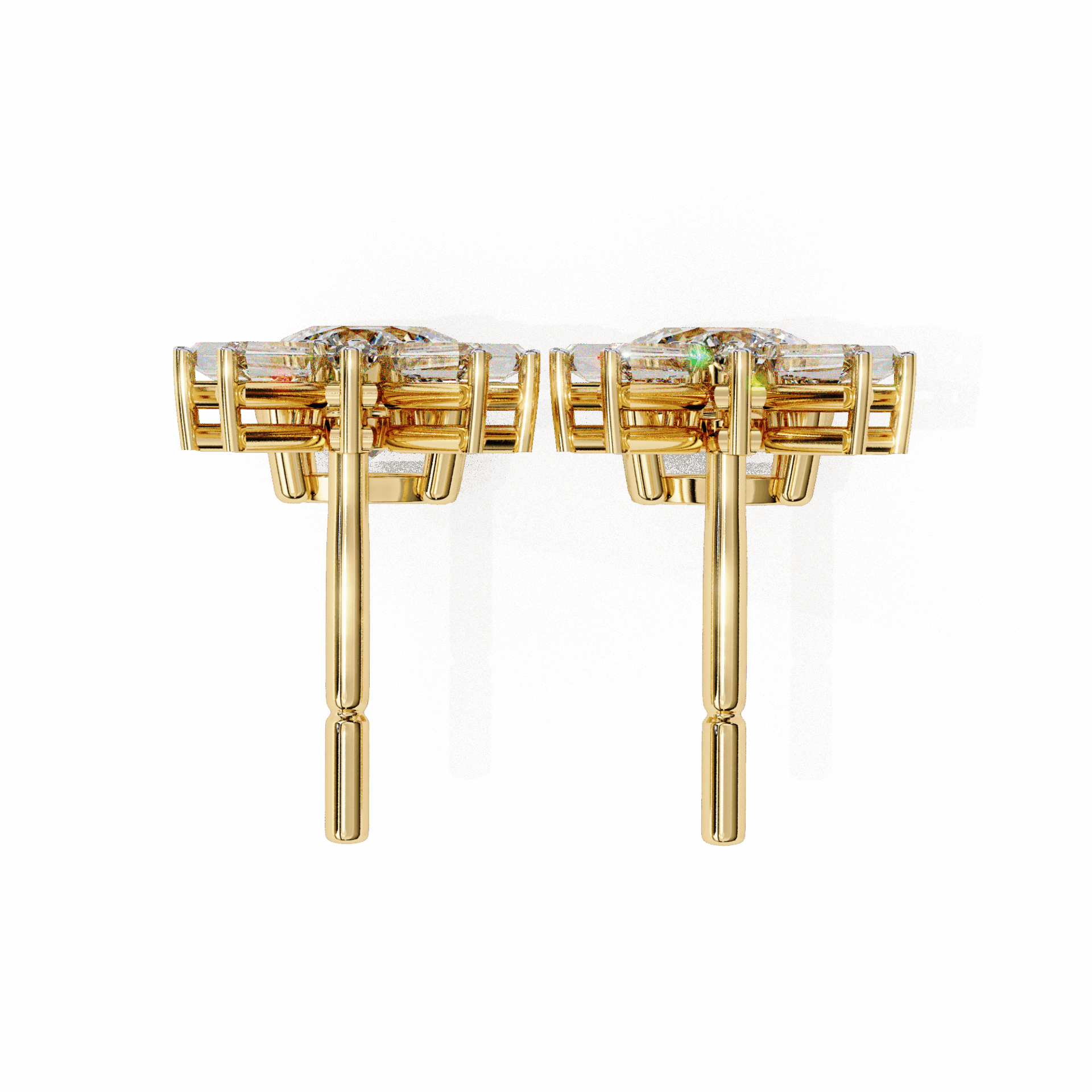 0.9 Carat Baguette & Round Drop Earrings in Moissanite | House of Estara