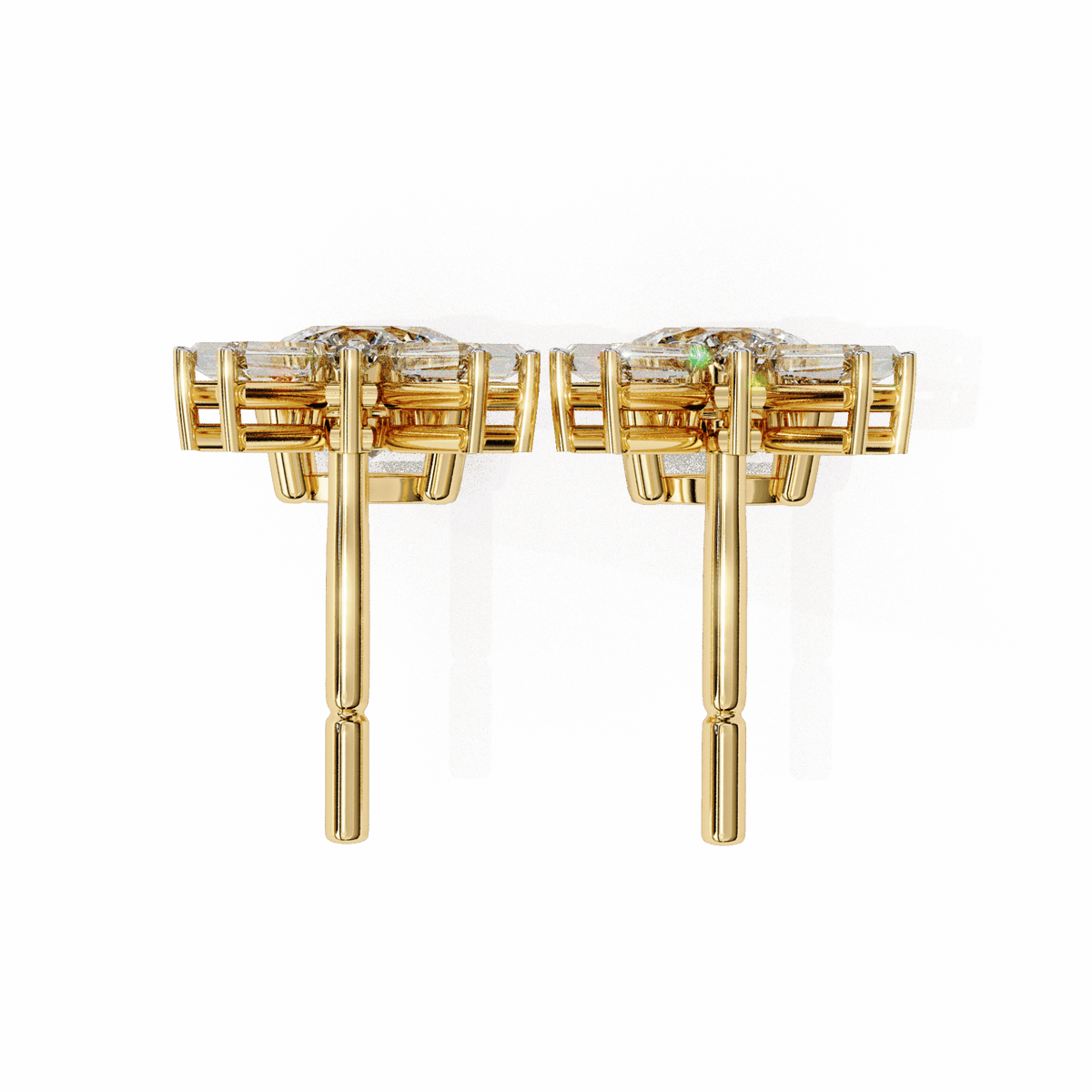 0.9 Carat Baguette & Round Drop Earrings in Moissanite | House of Estara