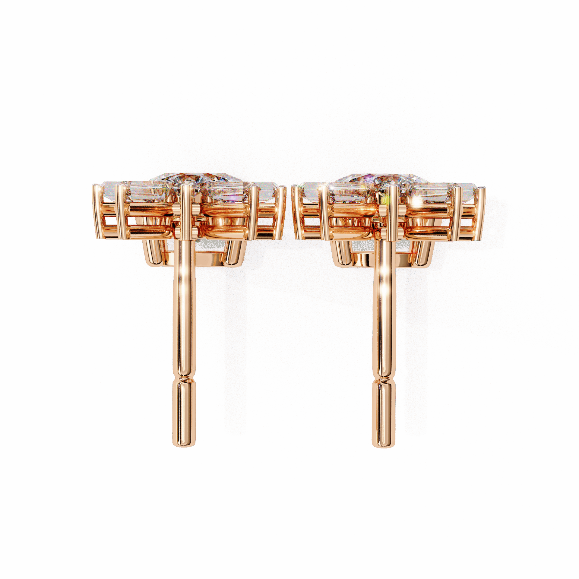 0.9 Carat Baguette & Round Drop Earrings in Moissanite | House of Estara