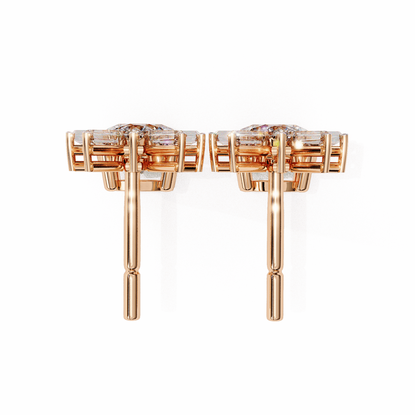 0.9 Carat Baguette & Round Drop Earrings in Moissanite | House of Estara