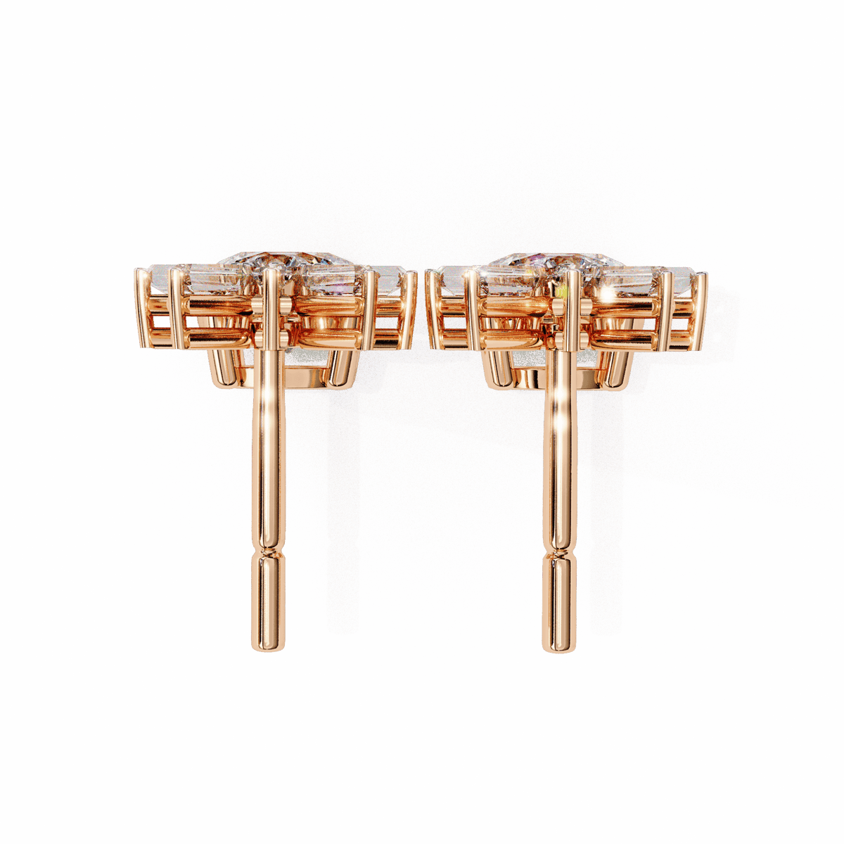 0.9 Carat Baguette & Round Drop Earrings in Moissanite | House of Estara