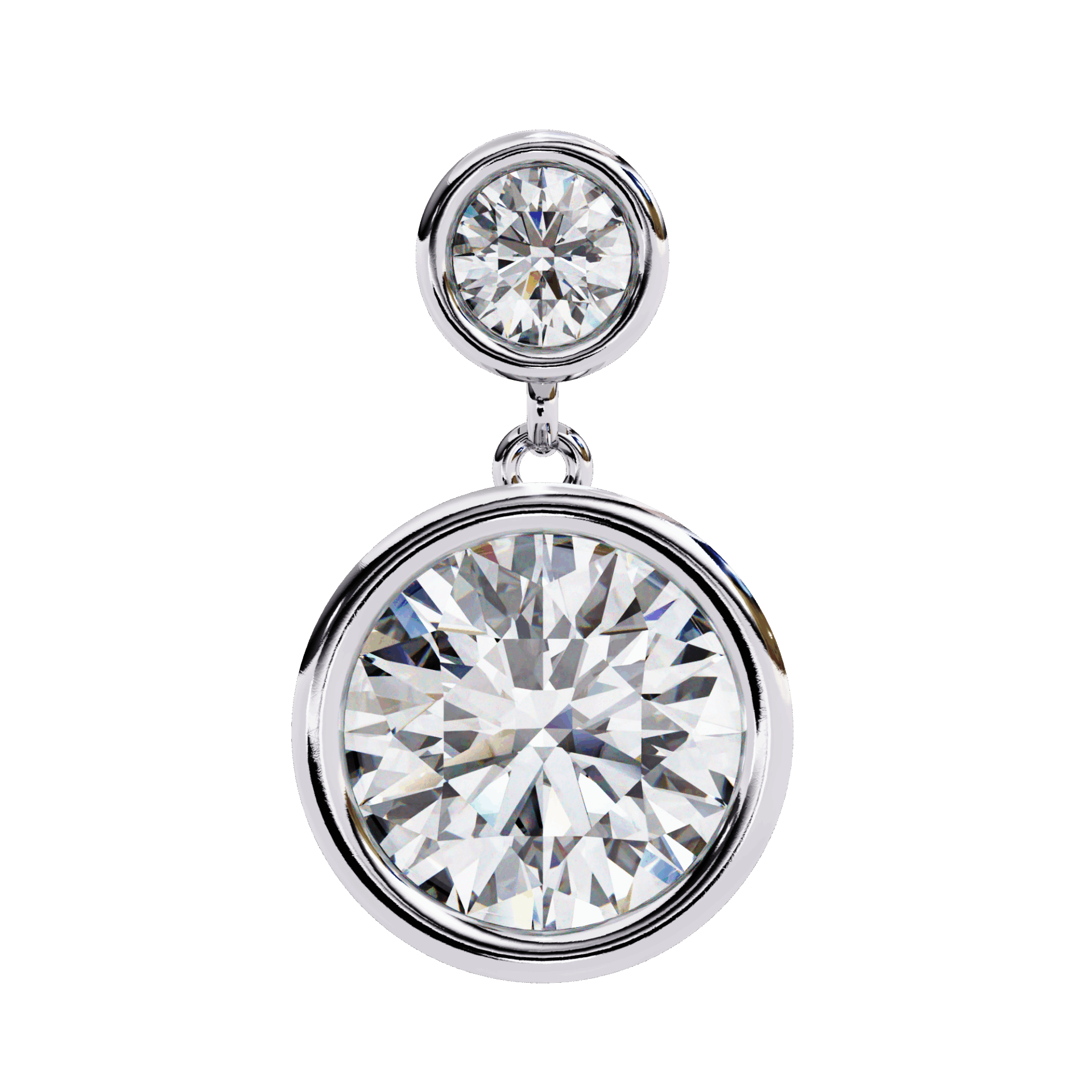 1.75 Carat Twin Round Drop Earrings in Moissanite | House of Estara