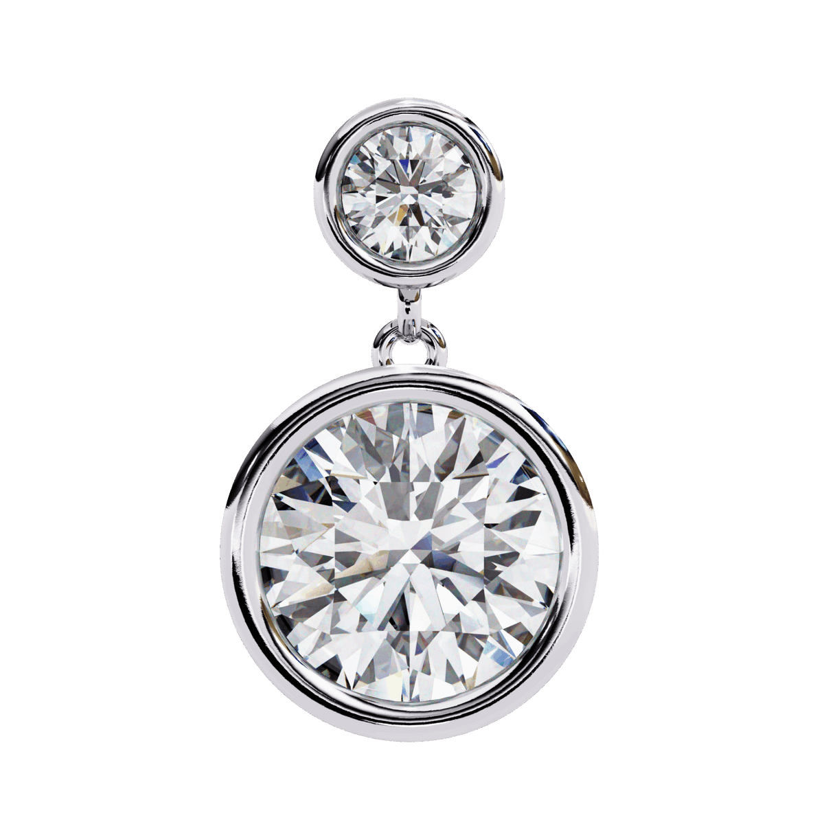 1.75 Carat Twin Round Drop Earrings in Moissanite | House of Estara