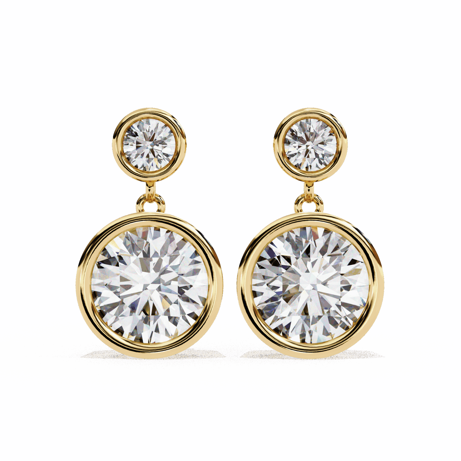 1.75 Carat Twin Round Drop Earrings in Moissanite | House of Estara