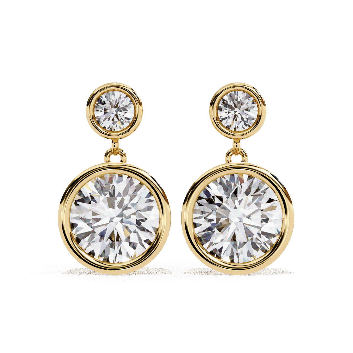 1.75 Carat Twin Round Drop Earrings in Moissanite | House of Estara