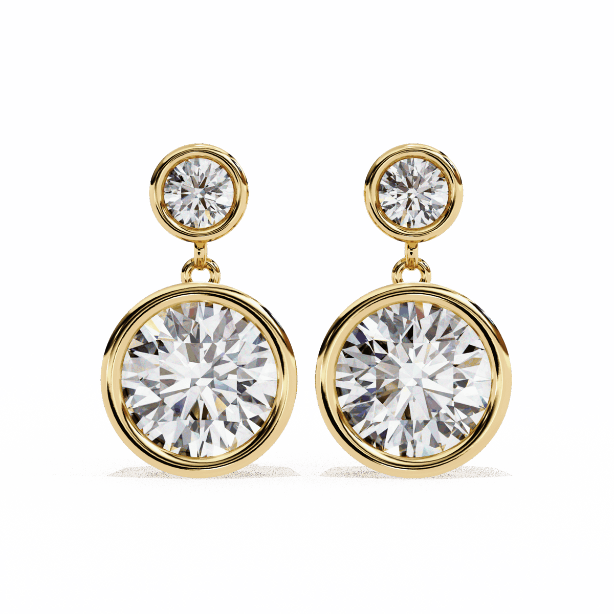 1.75 Carat Twin Round Drop Earrings in Moissanite | House of Estara