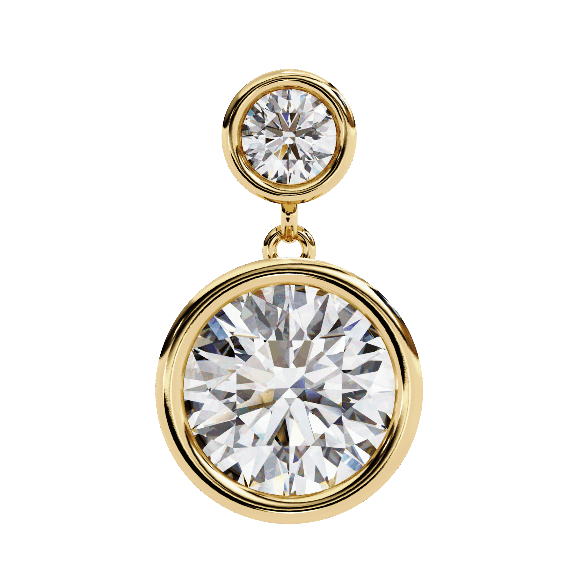1.75 Carat Twin Round Drop Earrings in Moissanite | House of Estara