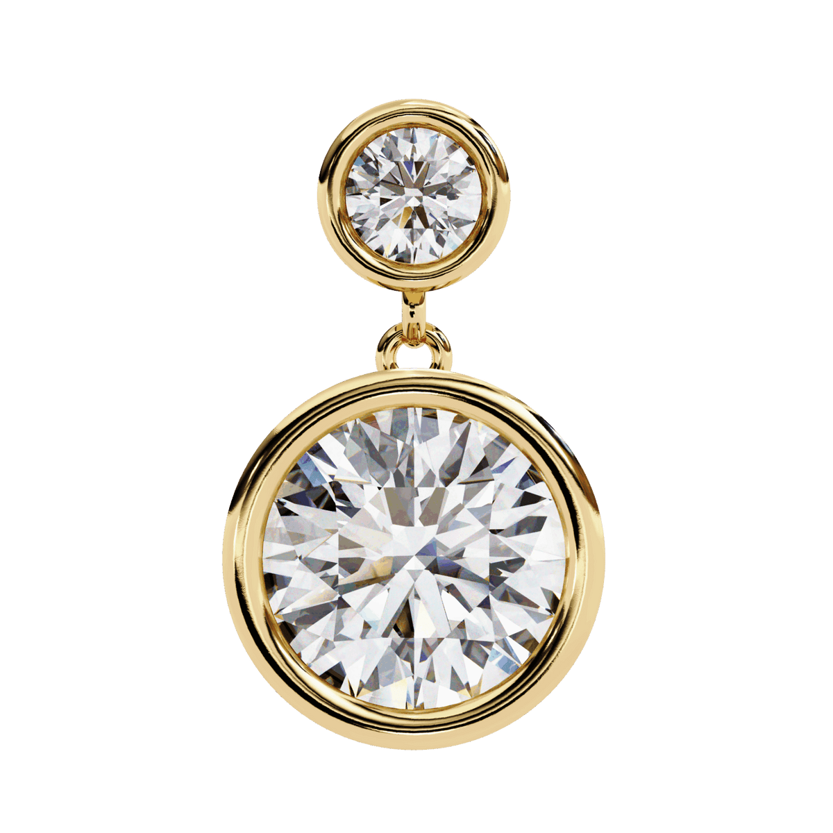 1.75 Carat Twin Round Drop Earrings in Moissanite | House of Estara