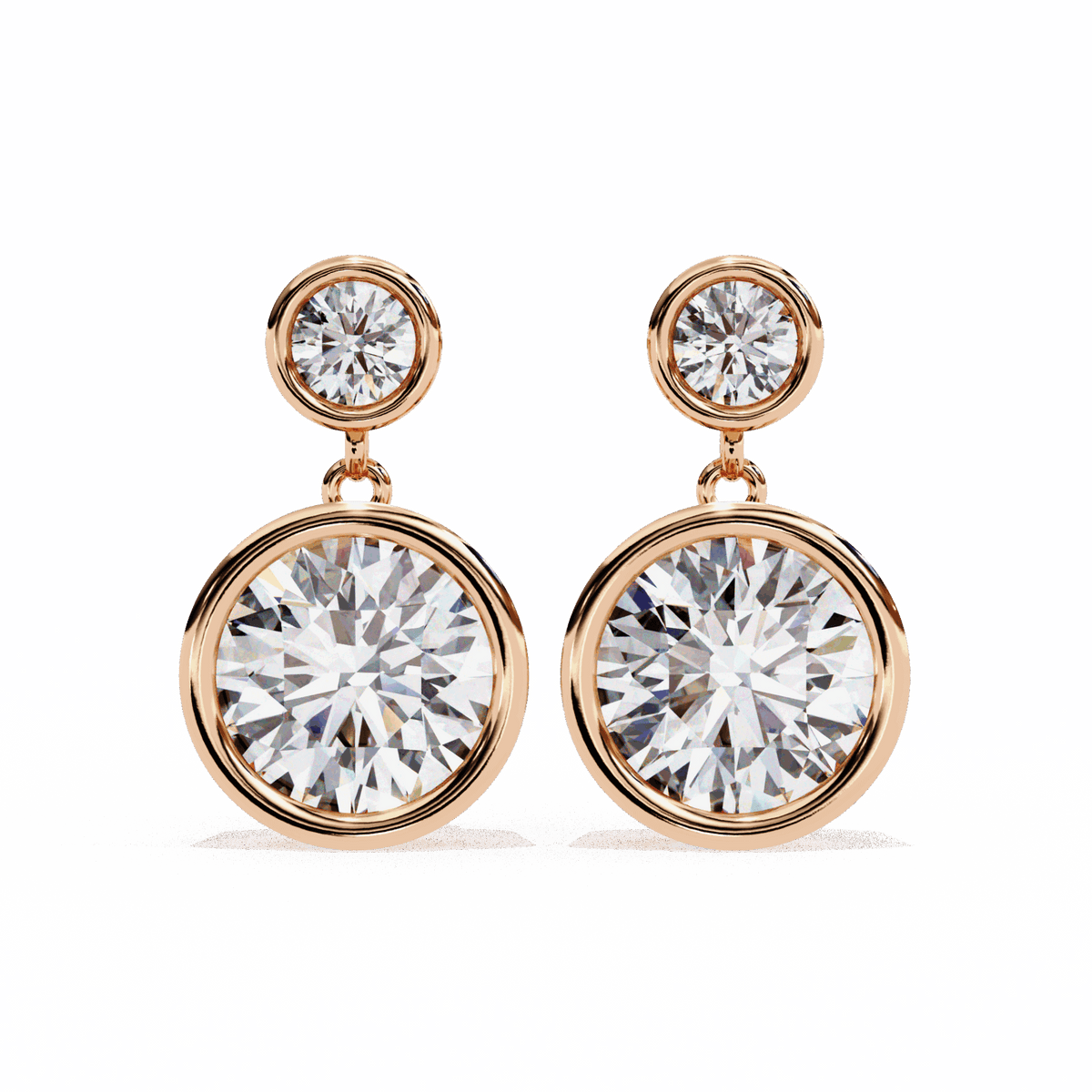 1.75 Carat Twin Round Drop Earrings in Moissanite | House of Estara