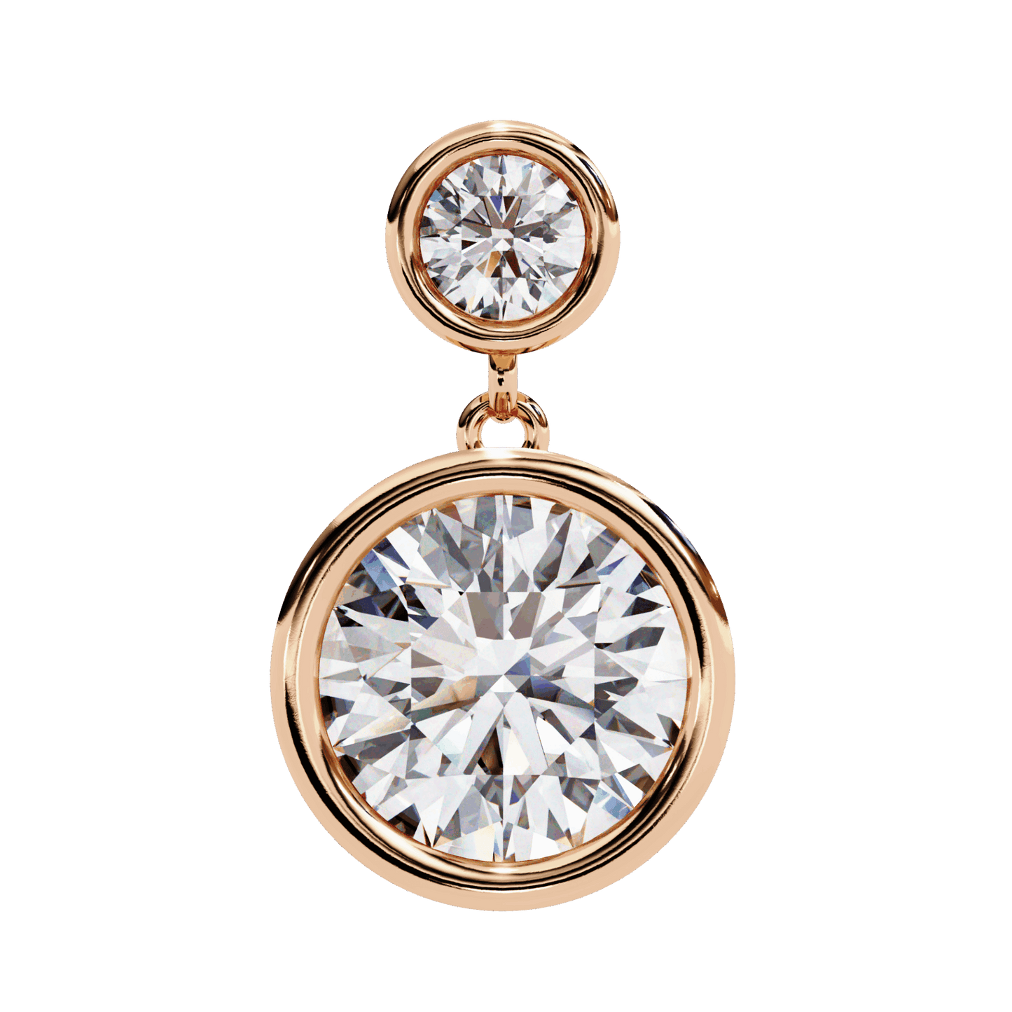1.75 Carat Twin Round Drop Earrings in Moissanite | House of Estara
