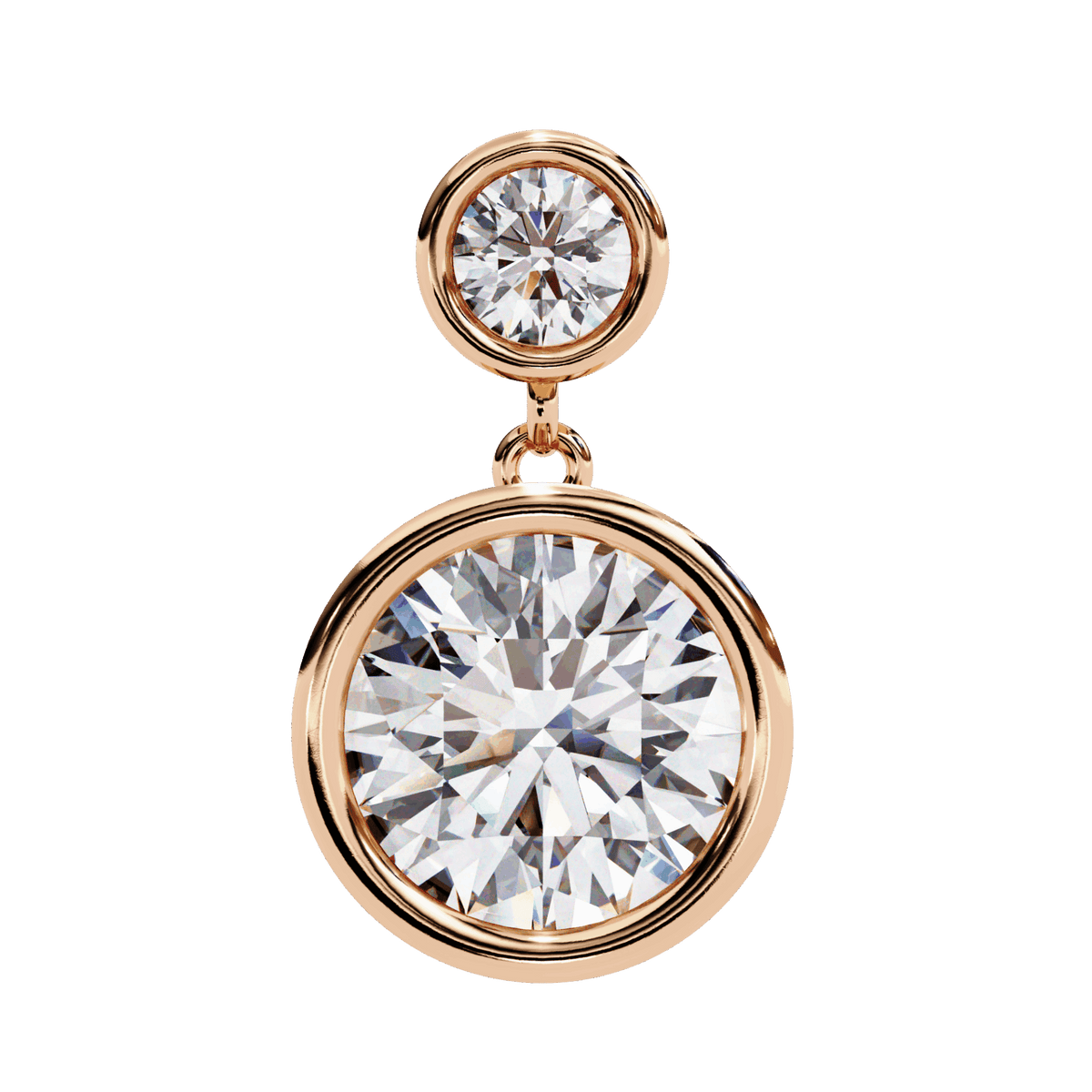 1.75 Carat Twin Round Drop Earrings in Moissanite | House of Estara