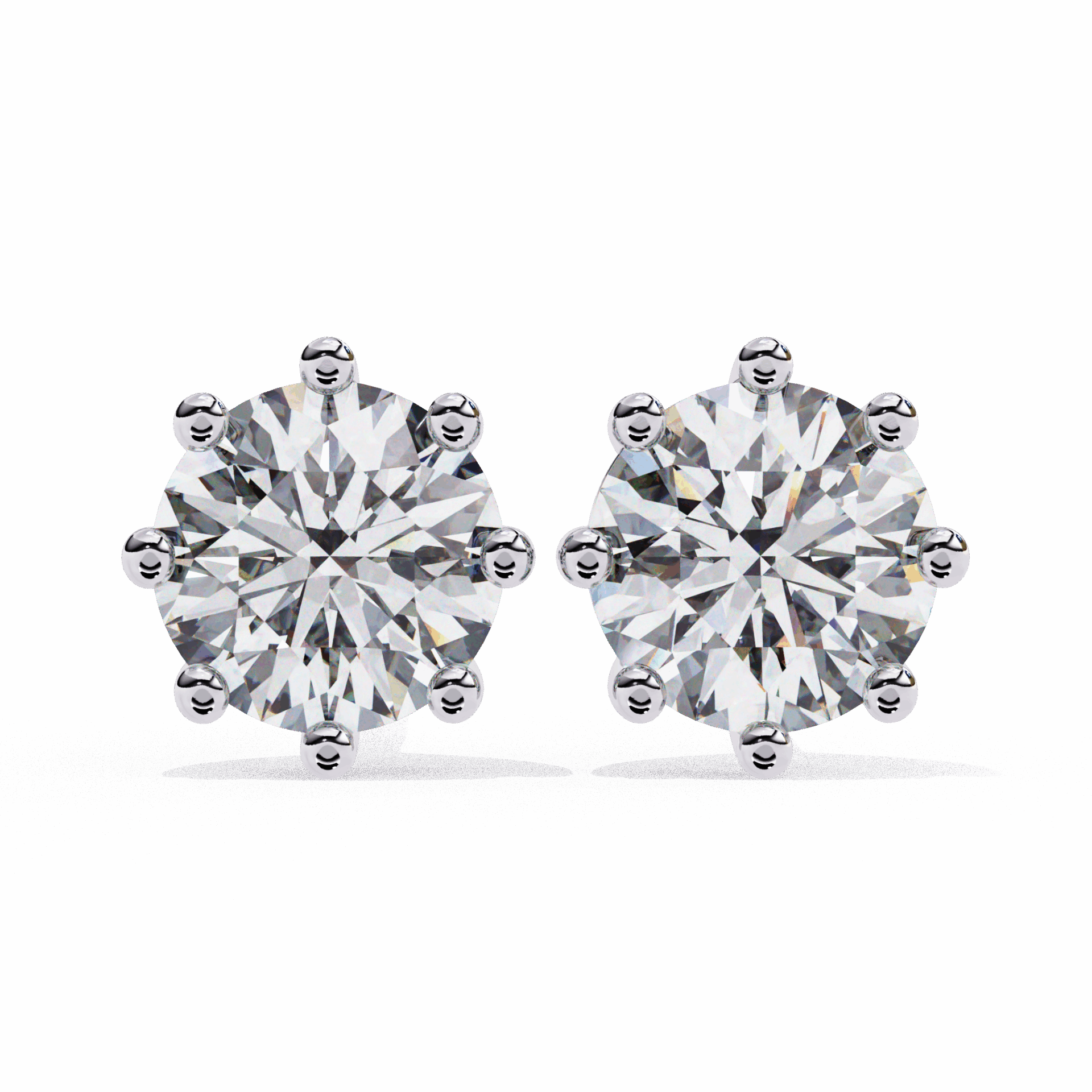 2.5 Carat Multi-Prong Round Solitaire Hoop Earrings in Moissanite | House of Estara