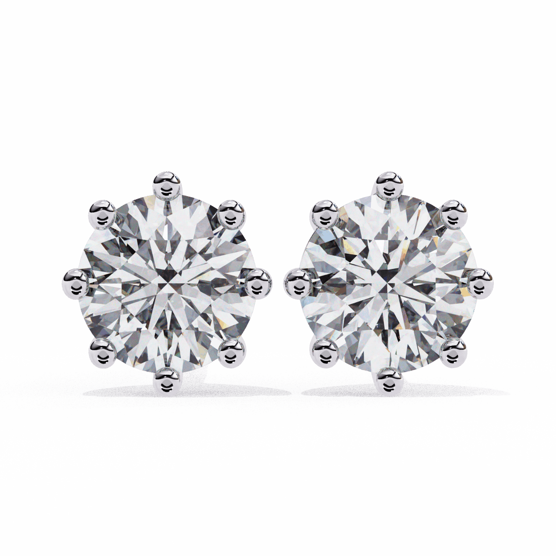 2.5 Carat Multi-Prong Round Solitaire Hoop Earrings in Moissanite | House of Estara