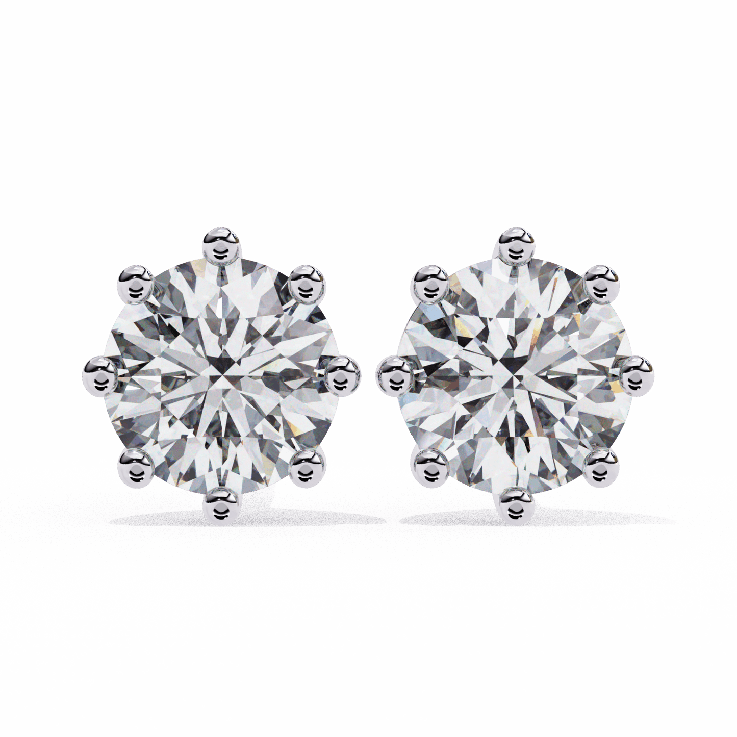 2.5 Carat Multi-Prong Round Solitaire Hoop Earrings in Moissanite | House of Estara