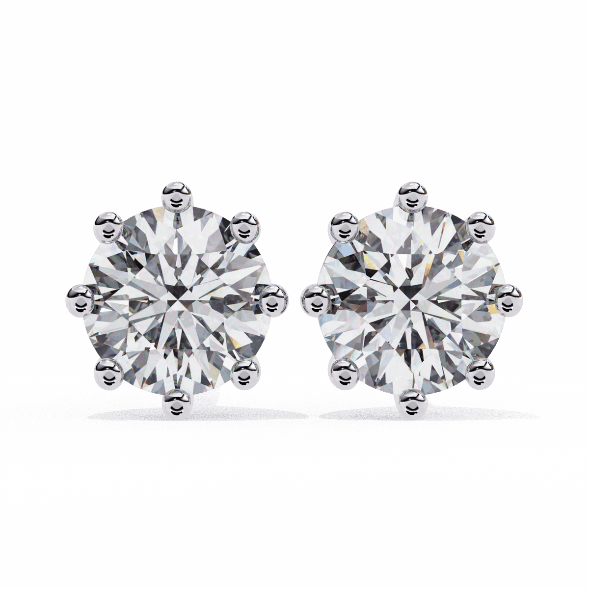 2.5 Carat Multi-Prong Round Solitaire Hoop Earrings in Moissanite | House of Estara