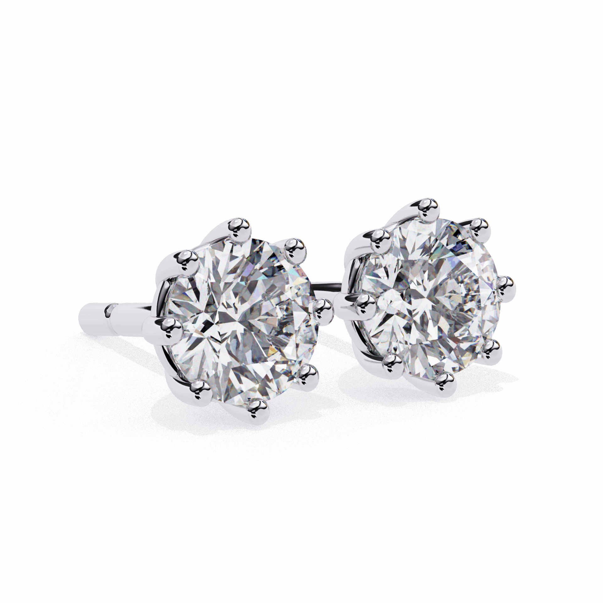 2.5 Carat Multi-Prong Round Solitaire Hoop Earrings in Moissanite | House of Estara