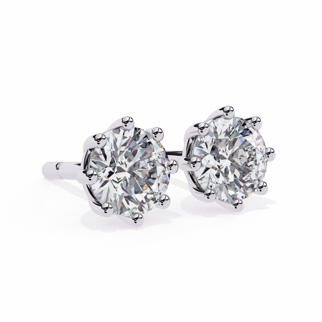 2.5 Carat Multi-Prong Round Solitaire Hoop Earrings in Moissanite | House of Estara