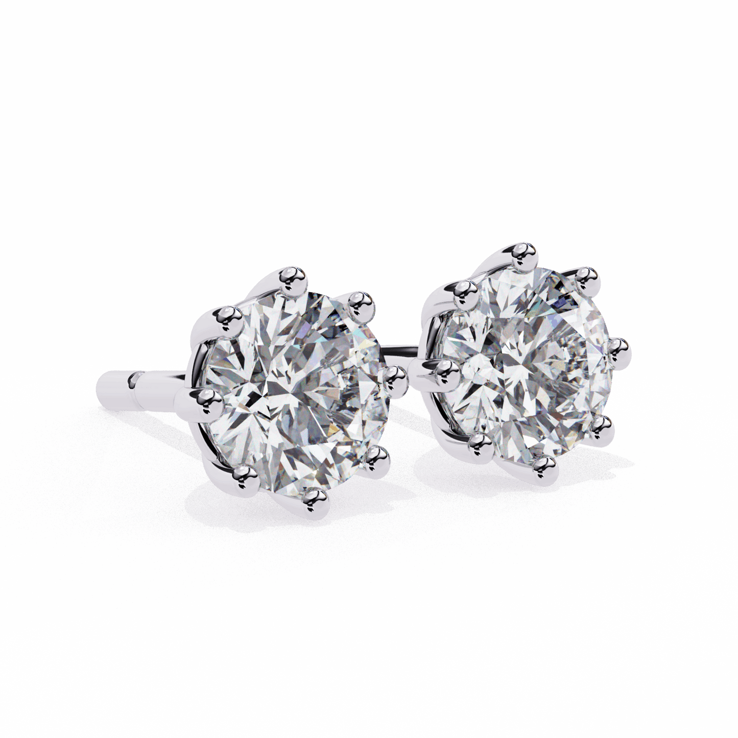 2.5 Carat Multi-Prong Round Solitaire Hoop Earrings in Moissanite | House of Estara