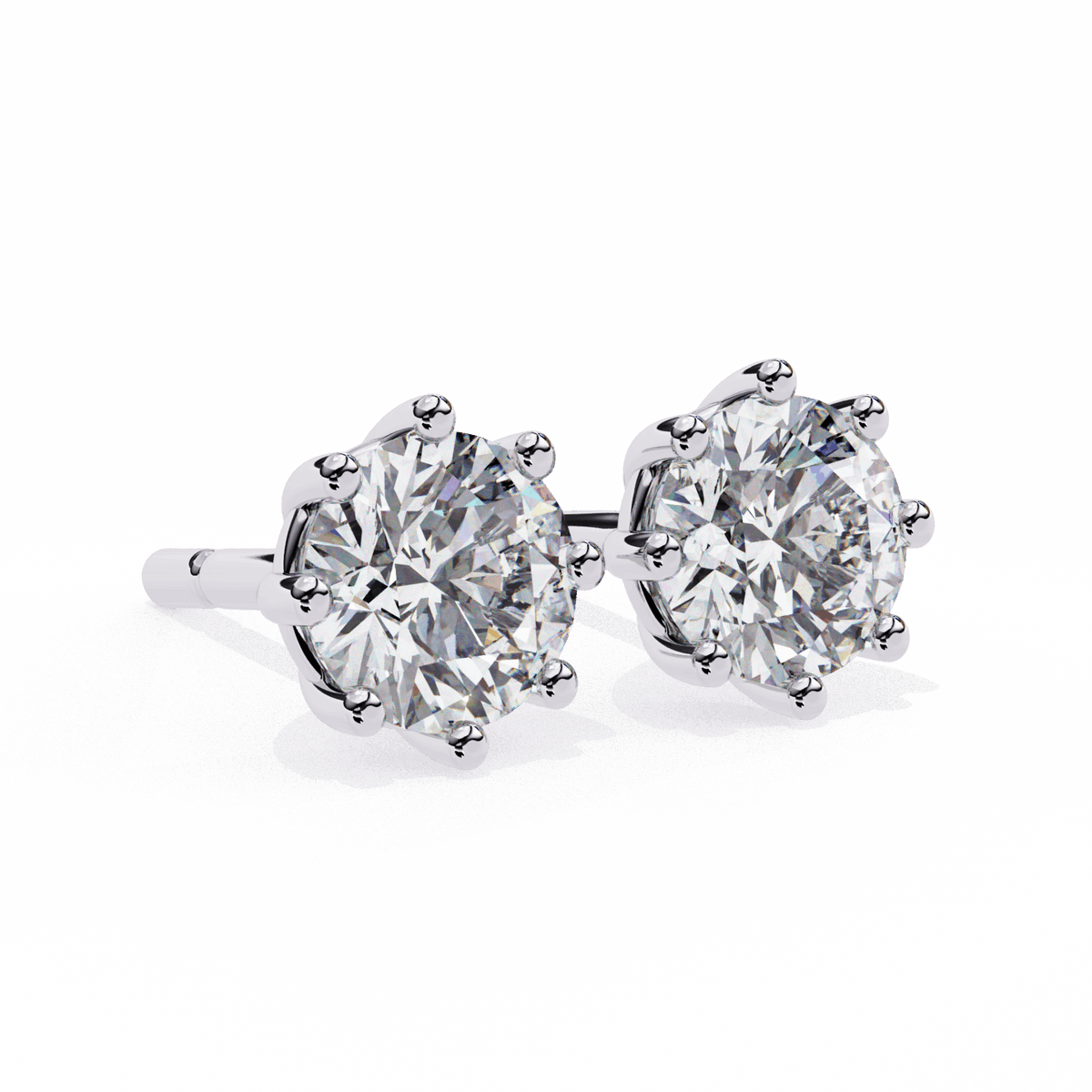 2.5 Carat Multi-Prong Round Solitaire Hoop Earrings in Moissanite | House of Estara