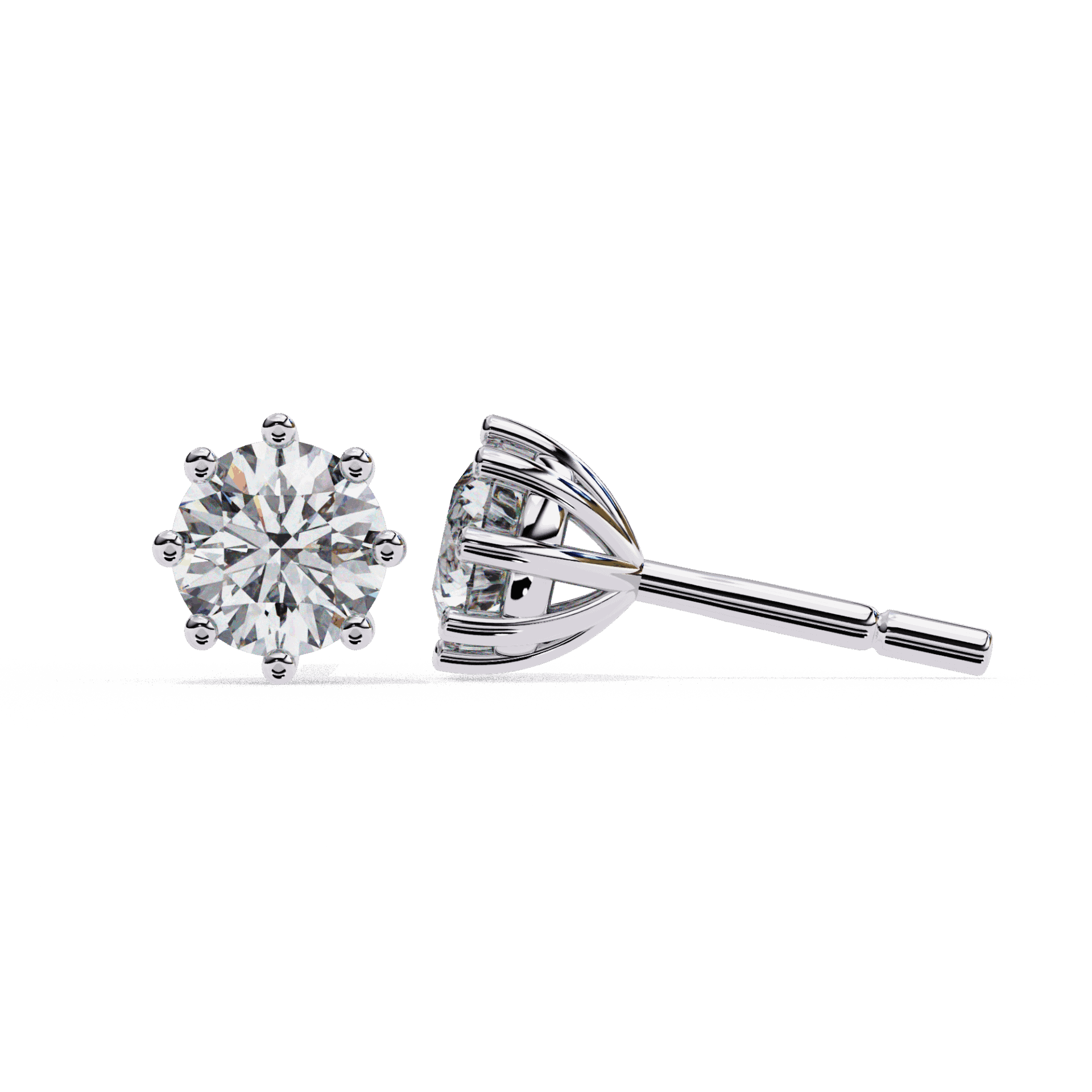 2.5 Carat Multi-Prong Round Solitaire Hoop Earrings in Moissanite | House of Estara