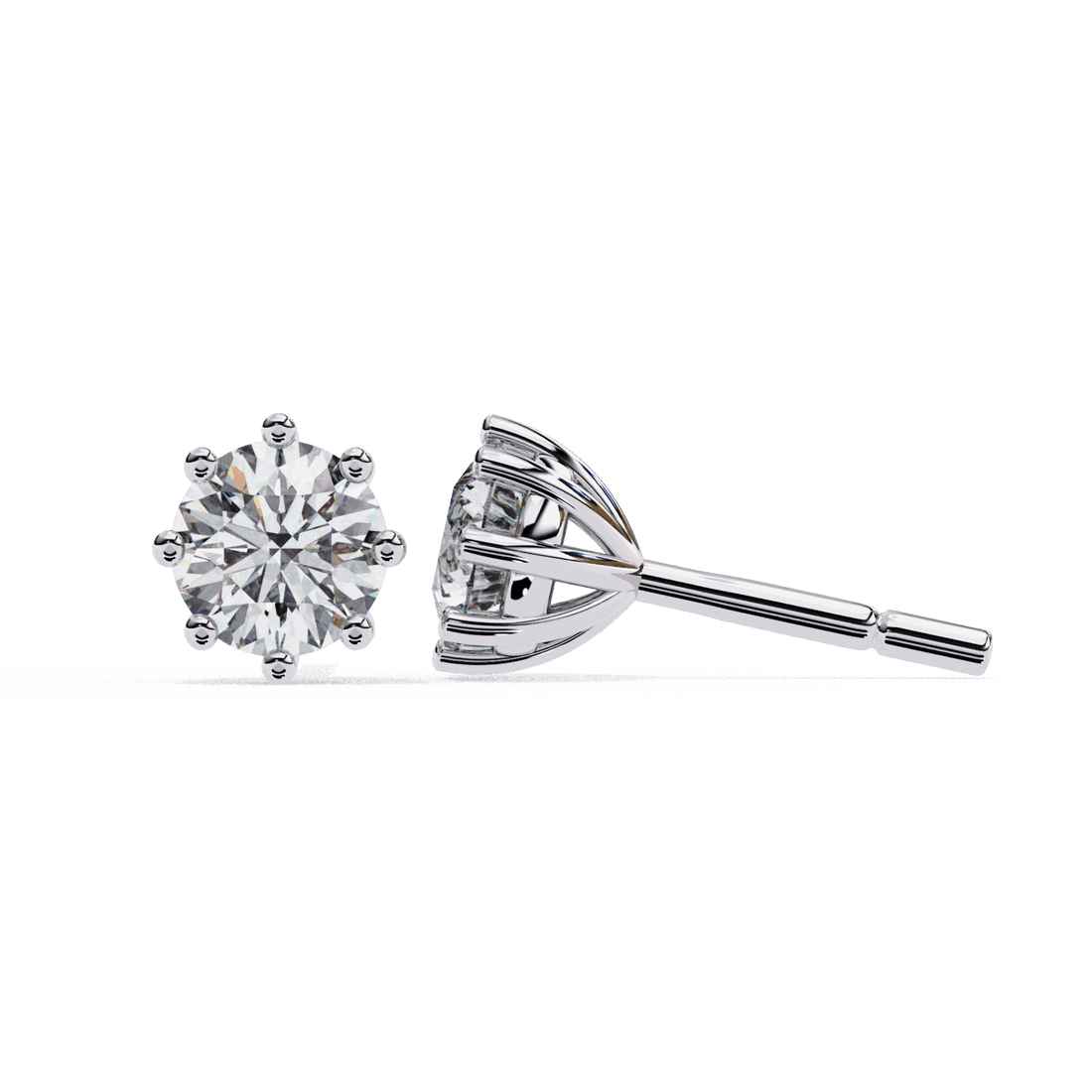 2.5 Carat Multi-Prong Round Solitaire Hoop Earrings in Moissanite | House of Estara