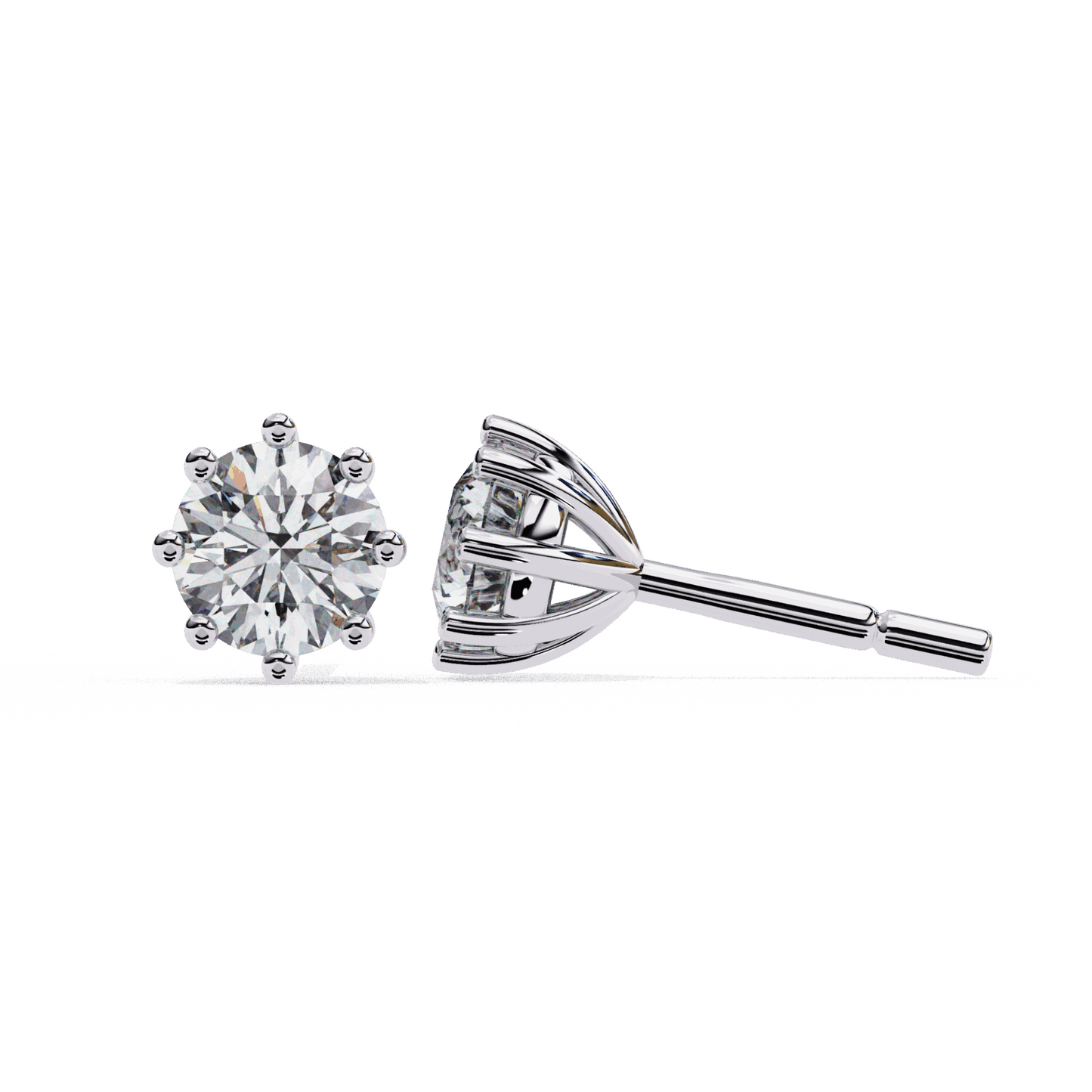 2.5 Carat Multi-Prong Round Solitaire Hoop Earrings in Moissanite | House of Estara