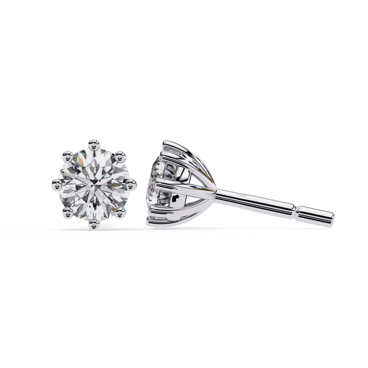 2.5 Carat Multi-Prong Round Solitaire Hoop Earrings in Moissanite | House of Estara