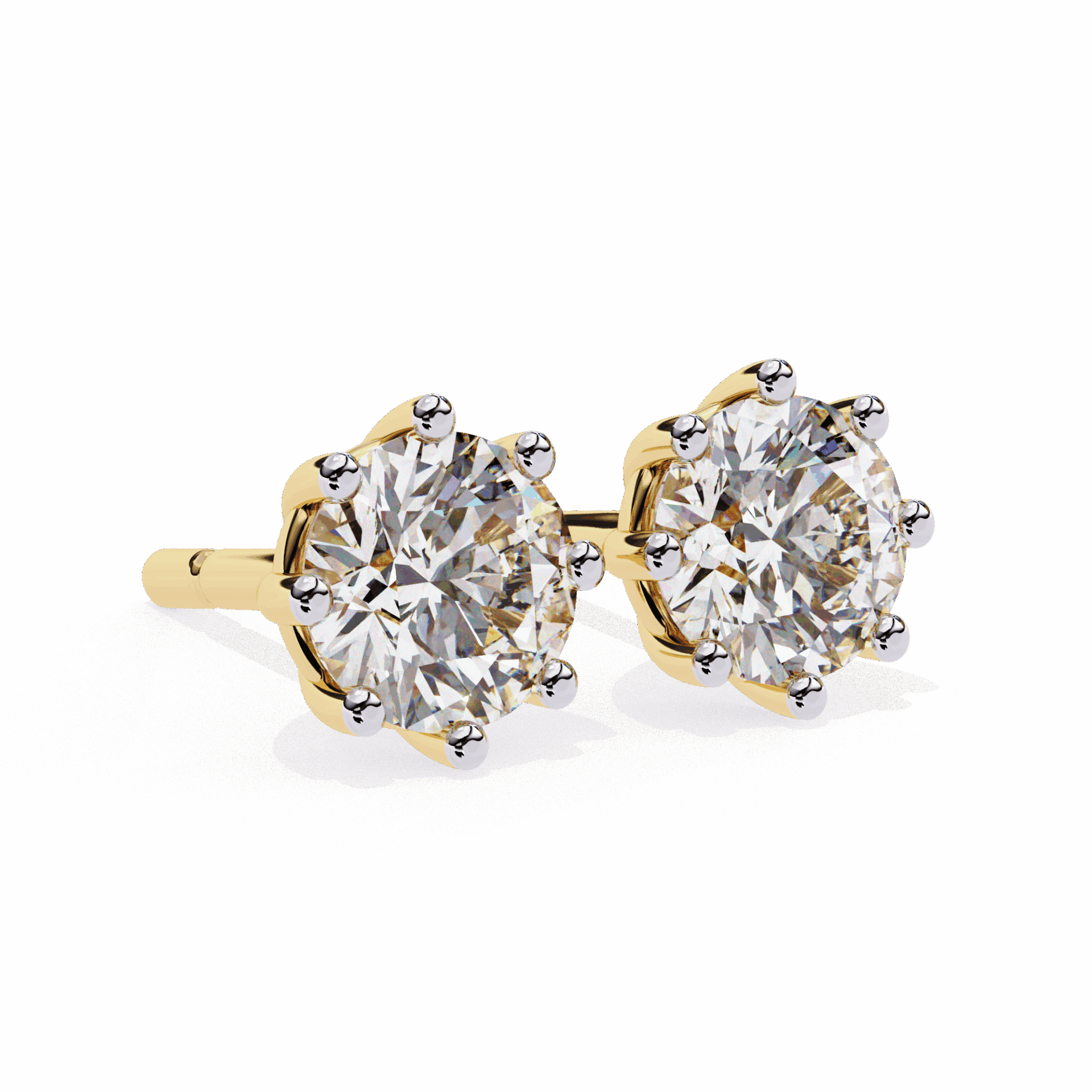 2.5 Carat Multi-Prong Round Solitaire Hoop Earrings in Moissanite | House of Estara
