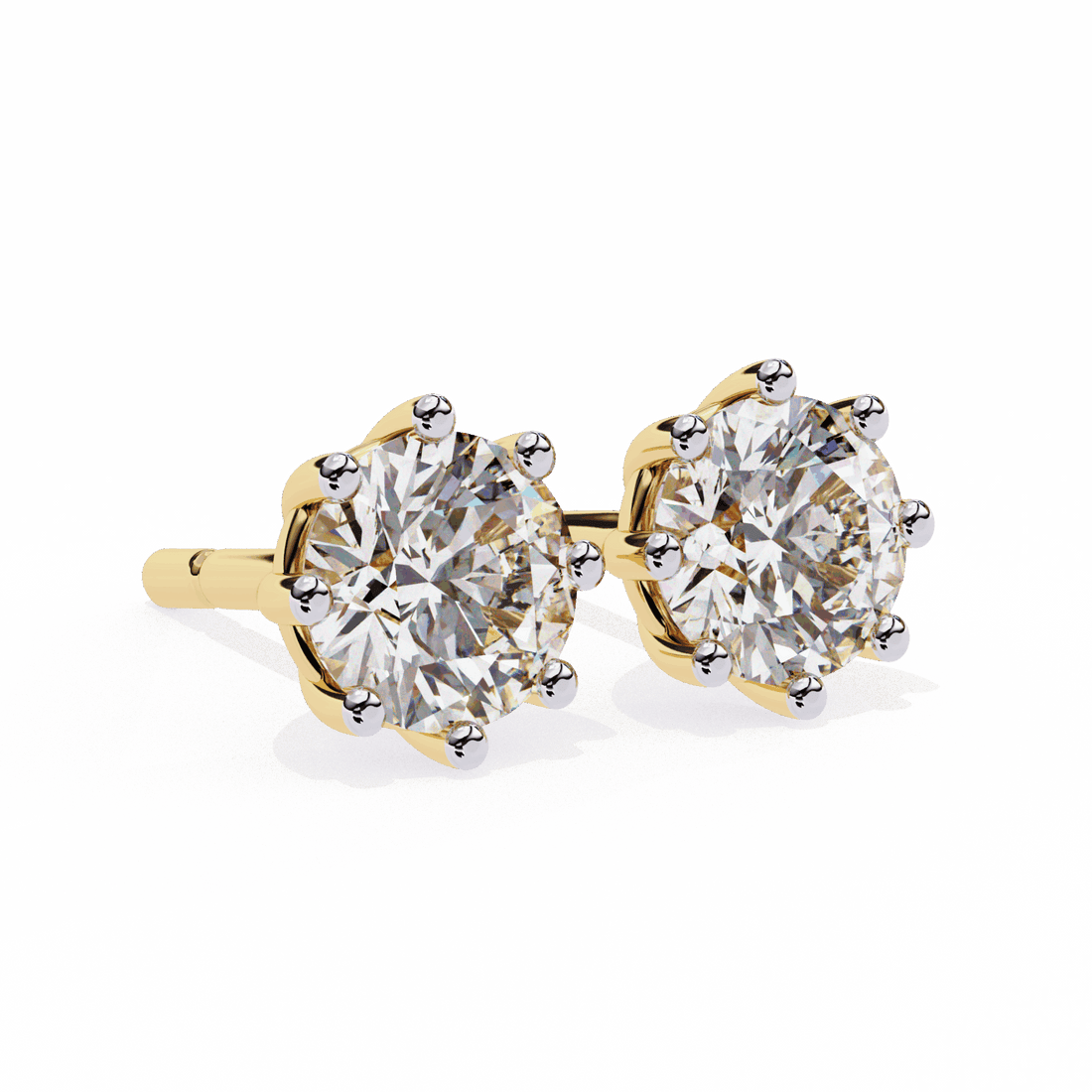 2.5 Carat Multi-Prong Round Solitaire Hoop Earrings in Moissanite | House of Estara