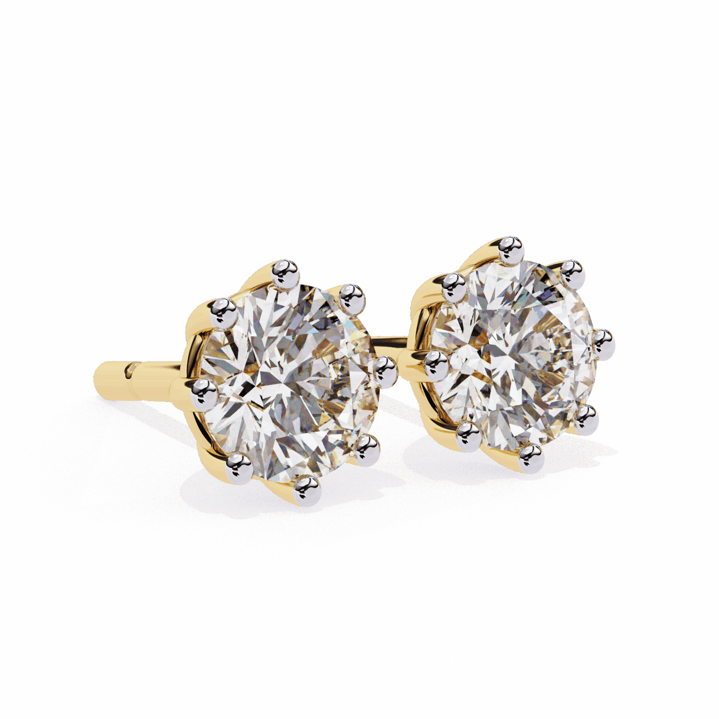 2.5 Carat Multi-Prong Round Solitaire Hoop Earrings in Moissanite | House of Estara