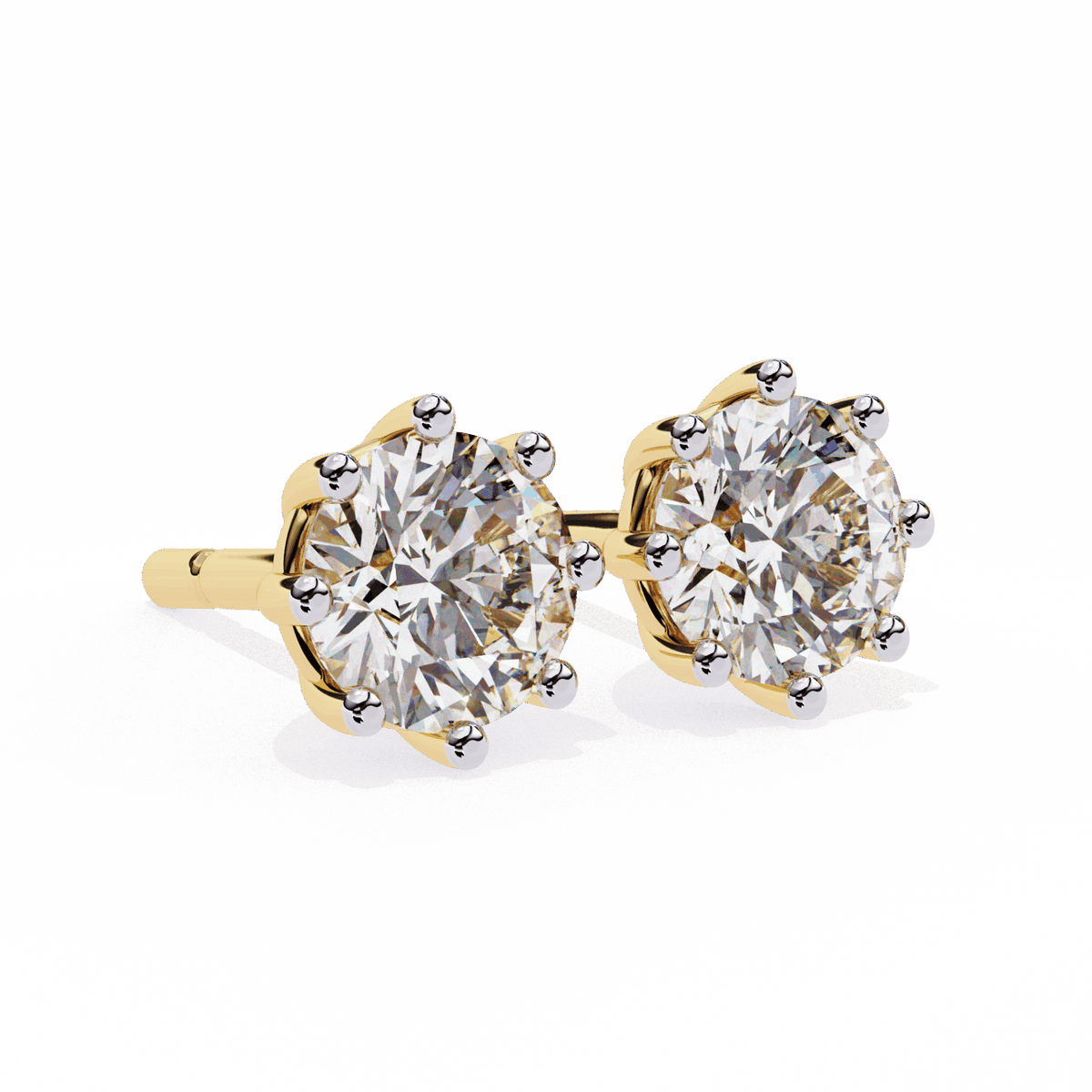 2.5 Carat Multi-Prong Round Solitaire Hoop Earrings in Moissanite | House of Estara