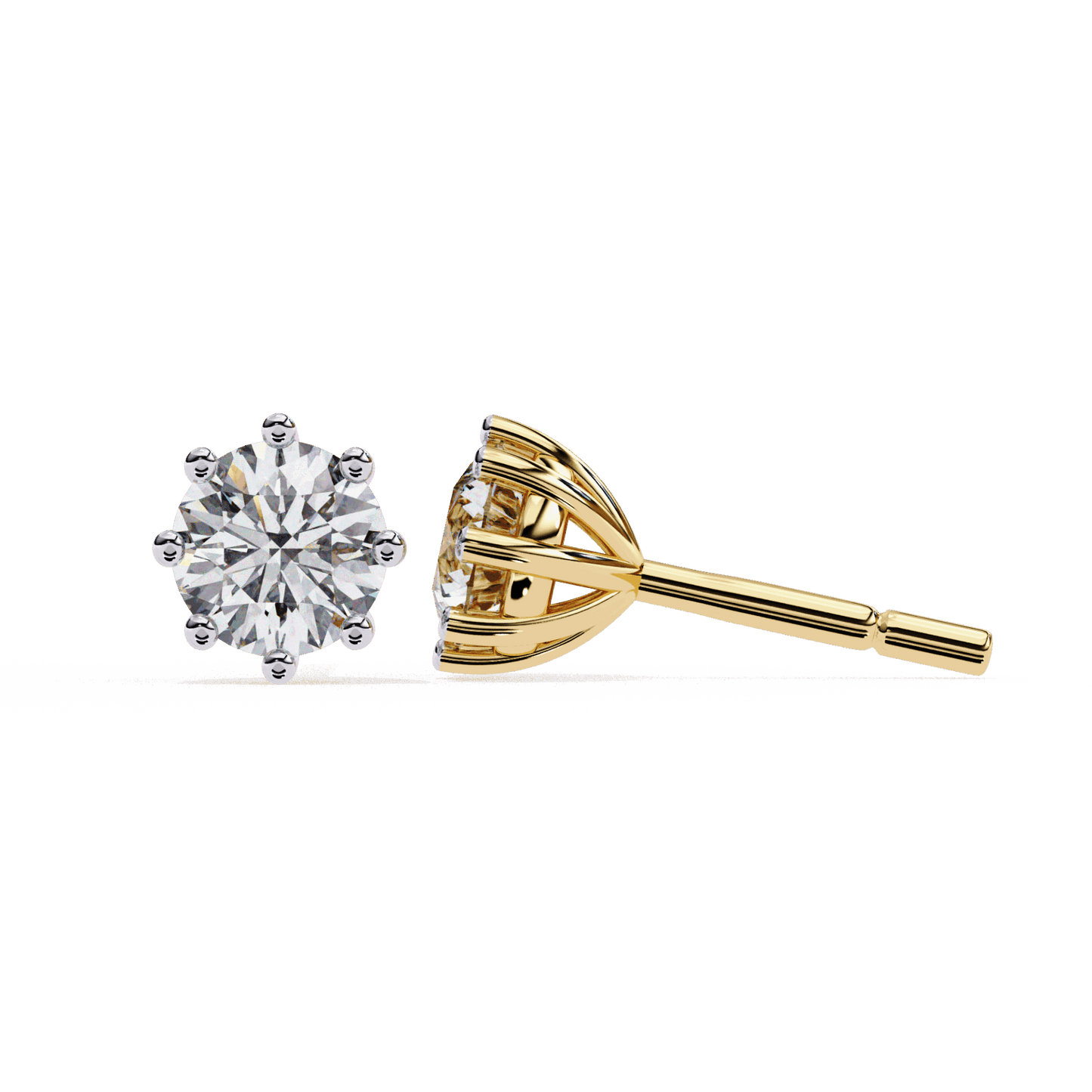 2.5 Carat Multi-Prong Round Solitaire Hoop Earrings in Moissanite | House of Estara
