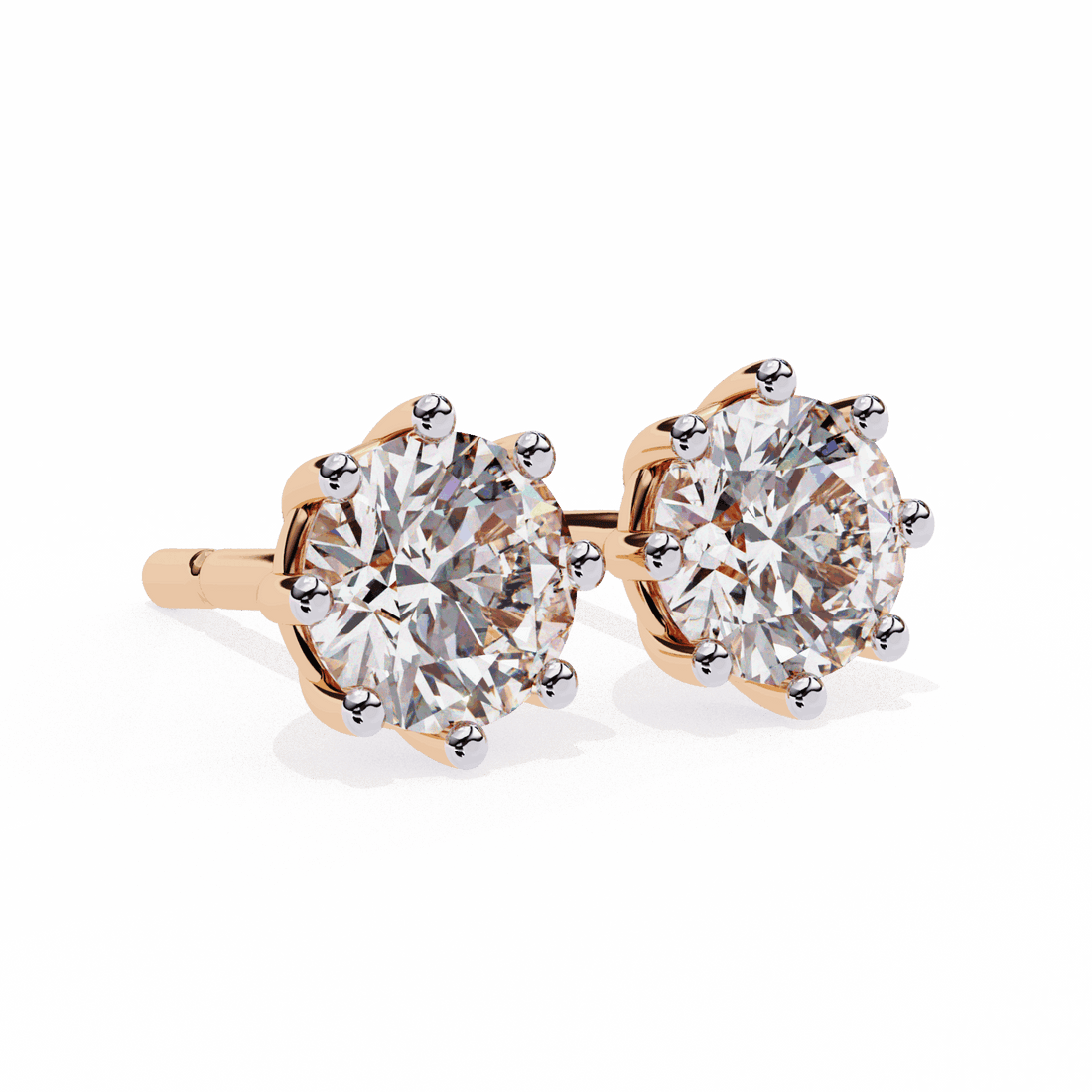 2.5 Carat Multi-Prong Round Solitaire Hoop Earrings in Moissanite | House of Estara