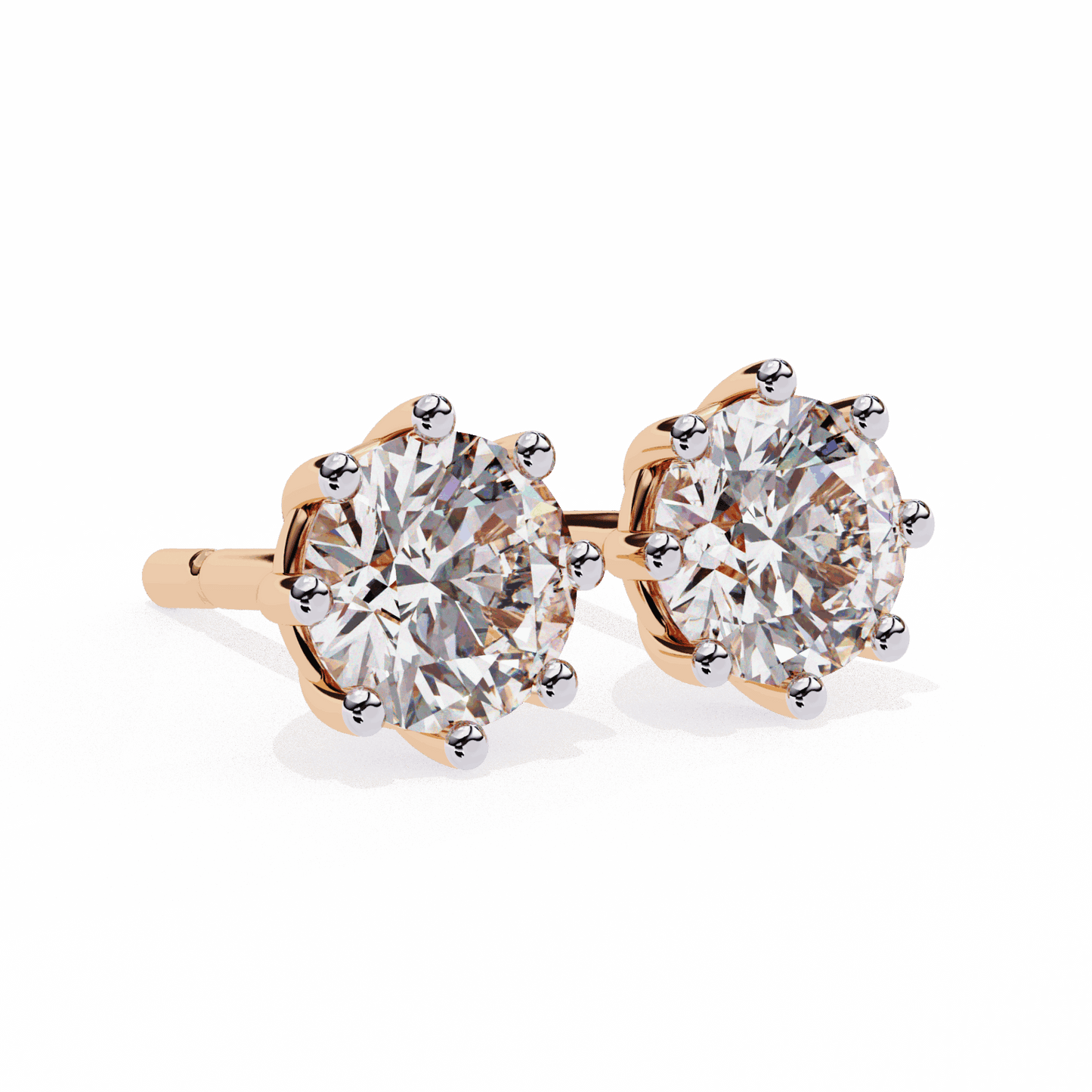 2.5 Carat Multi-Prong Round Solitaire Hoop Earrings in Moissanite | House of Estara