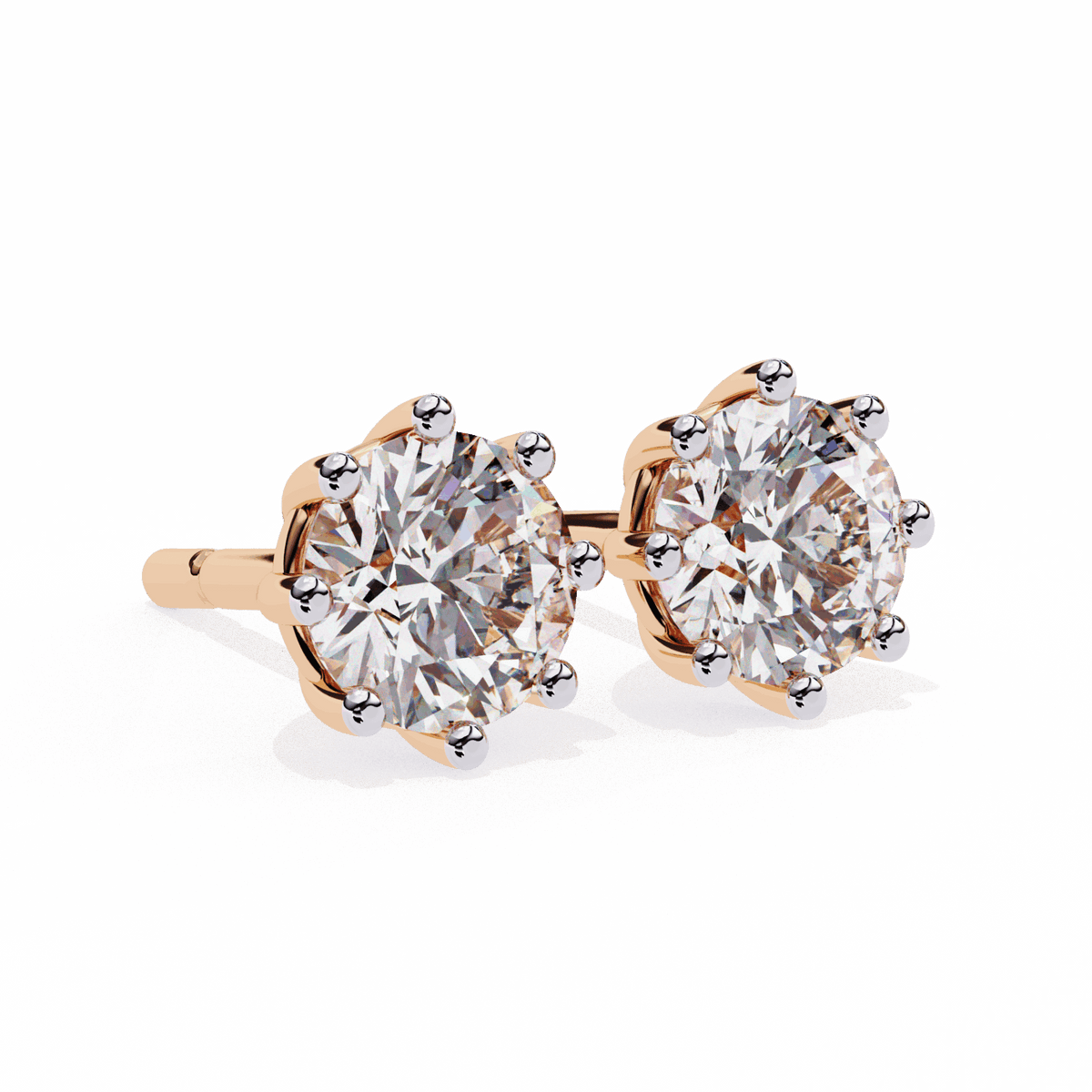 2.5 Carat Multi-Prong Round Solitaire Hoop Earrings in Moissanite | House of Estara