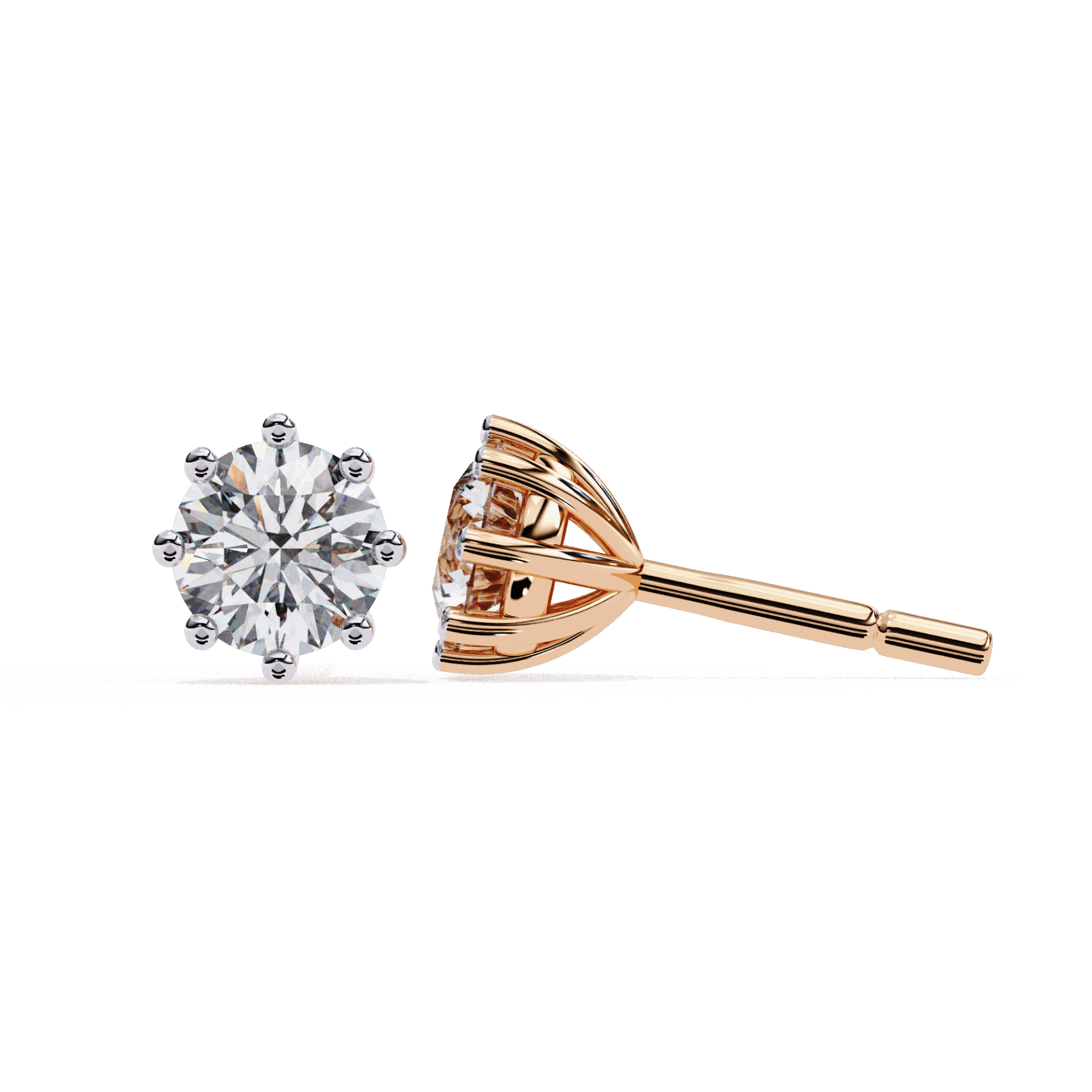 2.5 Carat Multi-Prong Round Solitaire Hoop Earrings in Moissanite | House of Estara