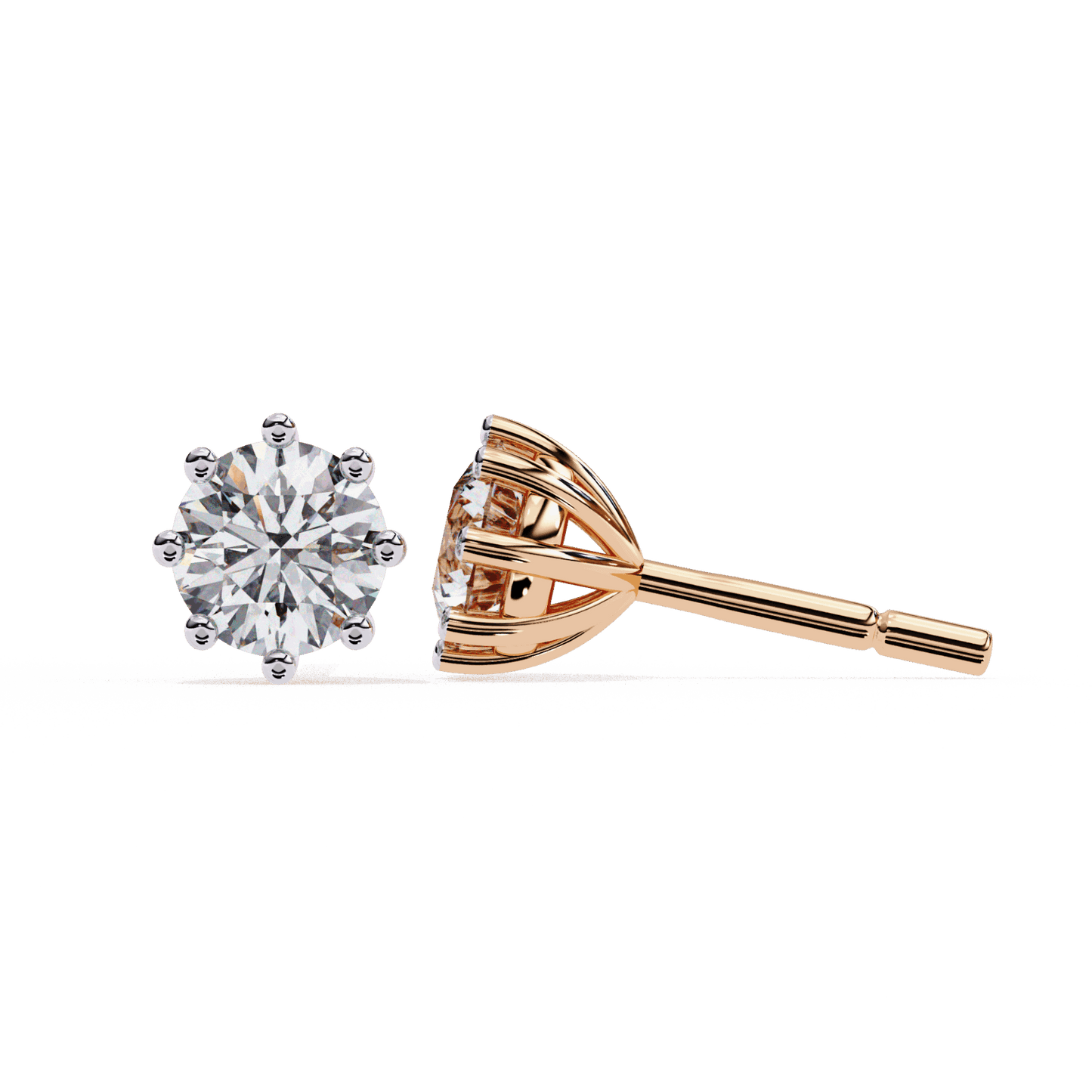 2.5 Carat Multi-Prong Round Solitaire Hoop Earrings in Moissanite | House of Estara